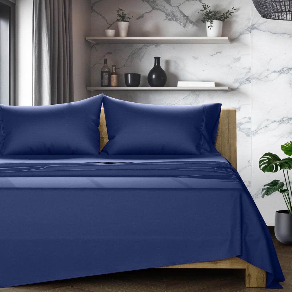 TEXAS LINEN CO. 100% Egyptian Cotton Sheets California King Size Bed Set - Luxury 1200 Series Star Sleepin' Collection Cal King Sheet Set…
