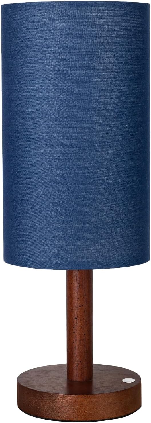 LALISU Small Table Lamp Nightstand Lamp Linen Lampshade Bedroom Wood Base Small Bedside Lamp for Night Stands, Desk Lamps for Reading…