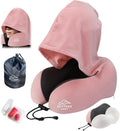 Travel Pillow with Extra Large Hood for Airplane Long Flights Privacy and Comfort Memory Foam with Velvet Cover for Road Trip Head&Neck…
