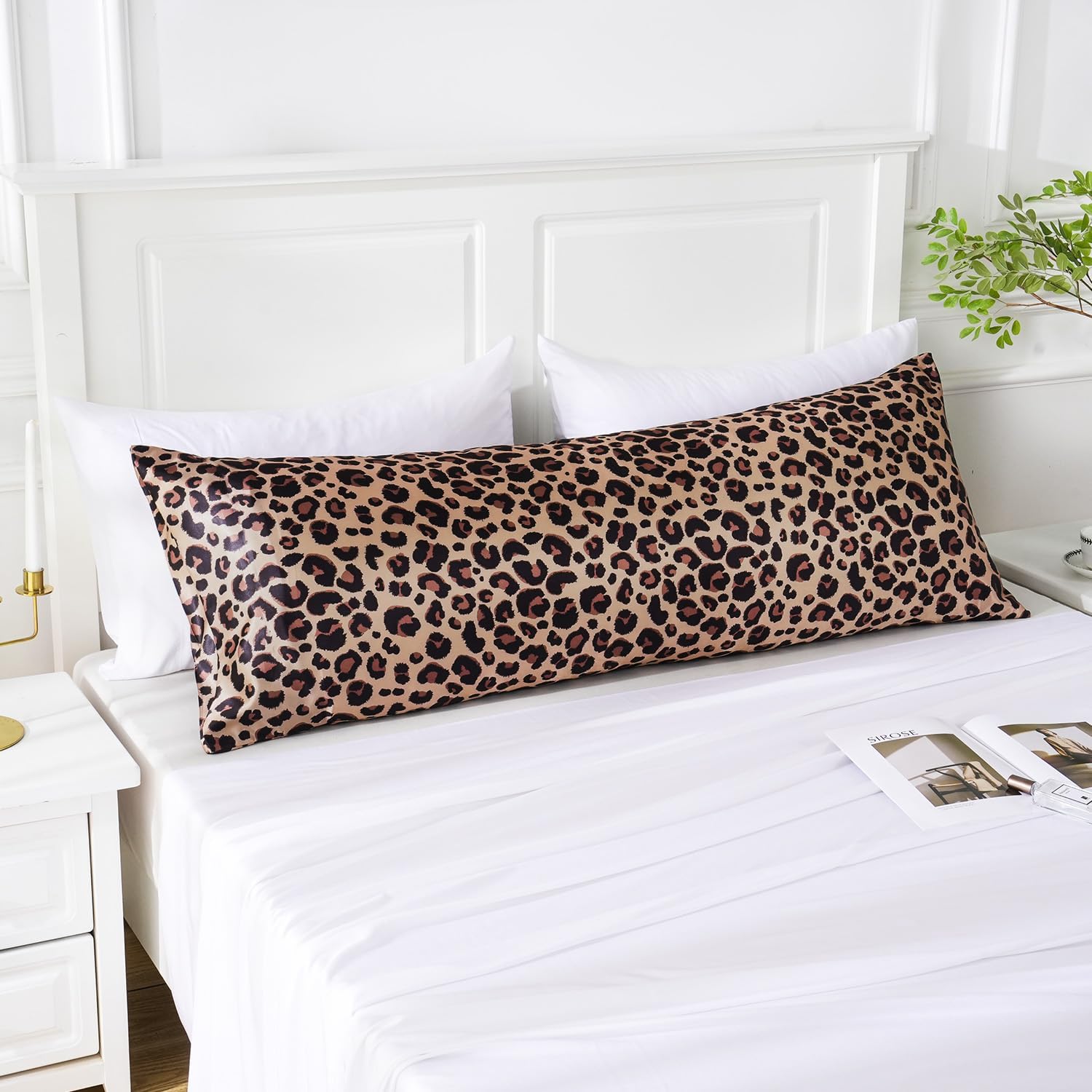 MR&HM Satin Body Pillow Cover, Soft and Breathable Body Pillow Case with Envelope Closure, Cooling and Silky Long Pillowcase for Hair and…