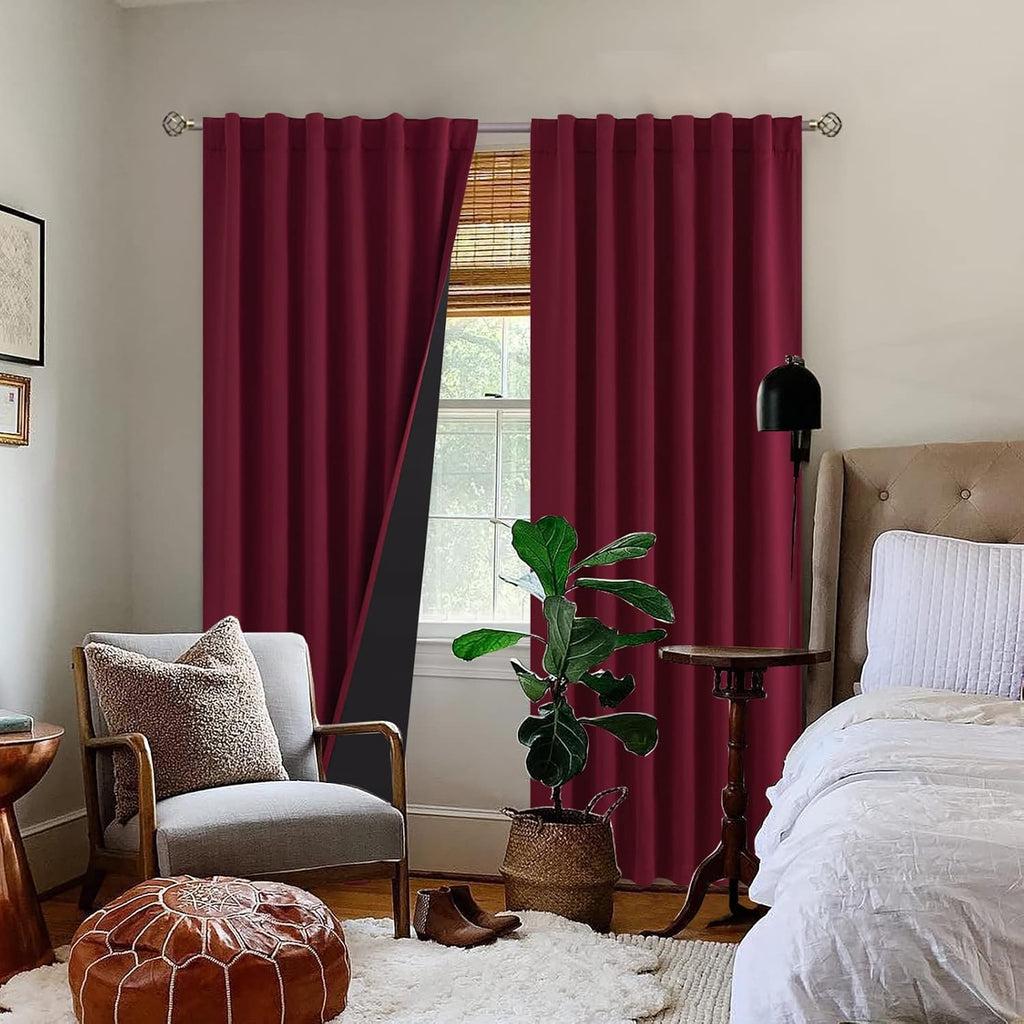 BGment Full Blackout Curtains with Insulated Lining 84 Inches Long, Rod Pocket and Back Tab Double Layer Room Darkening Window Curtain for…
