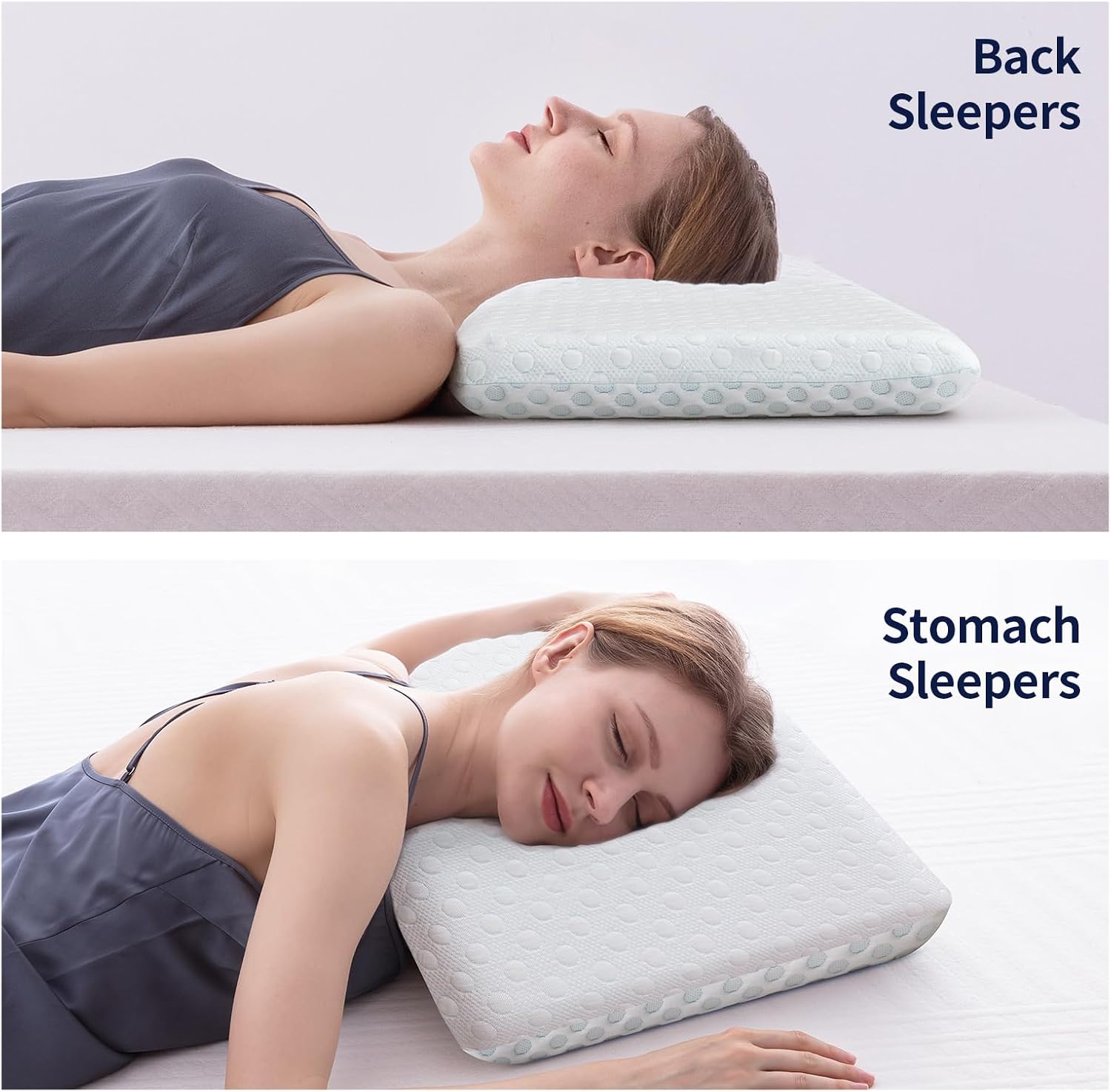 HcoreMemoryFoamHome Hcore Ultra Thin Pillow 3.25" Stomach Sleeping, Pillow for Side Back Stomach Sleepers, Gel Infused Memory Foam Pil…