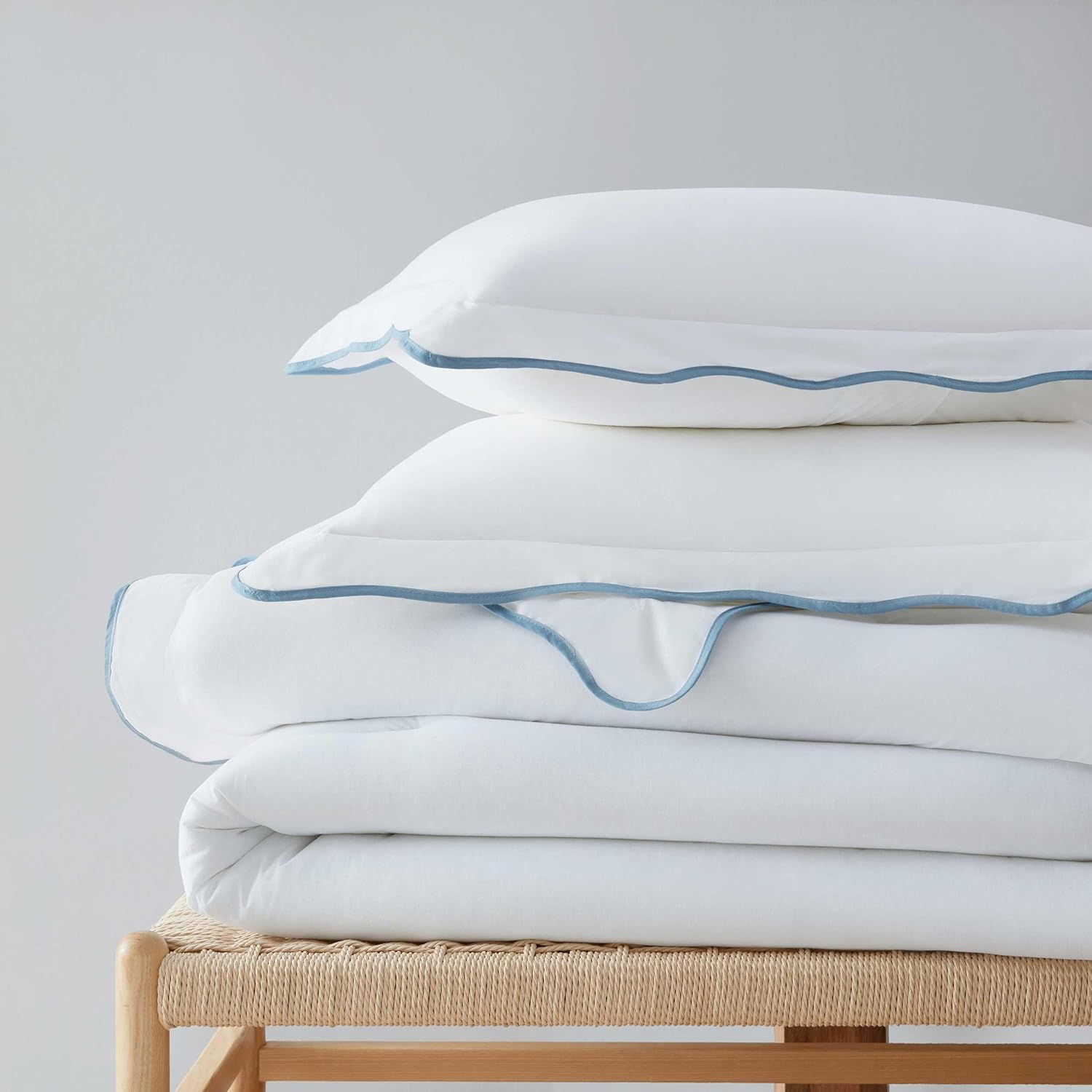MarthaStewart Martha Stewart - King Duvet Cover Set, Crisp & Smooth Bedding with a Cotton Percale Lightweight Feel, Reversible 3 Piece Bed…