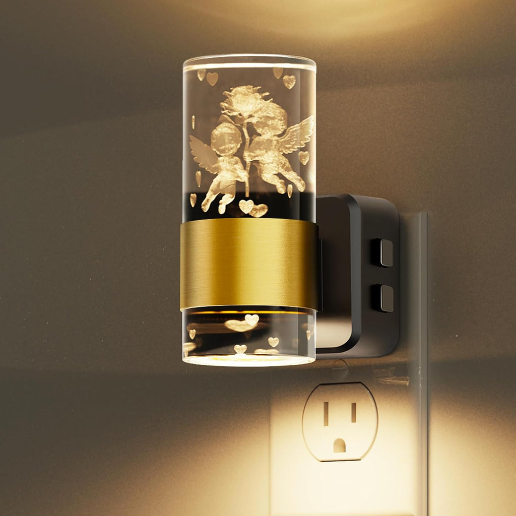 L LOHAS LED Night Lights Plug into Wall, Dusk to Dawn Sensor Nightlight, 9 Colors Changing, Adjustable Brightness, Acrylic Decorative Night…