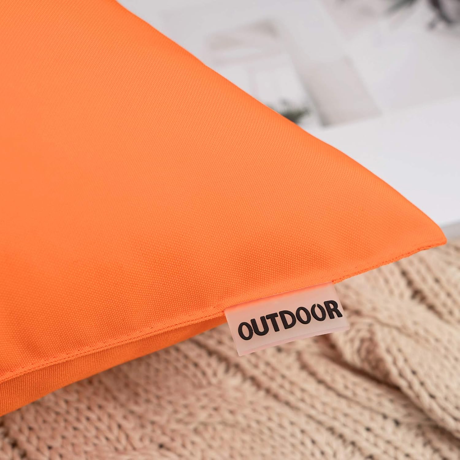 MIULEE Pack of 4 Decorative Outdoor Waterproof Pillow Covers Square Garden Cushion Case PU Coating Throw Pillow Cover for Tent Park Couch…
