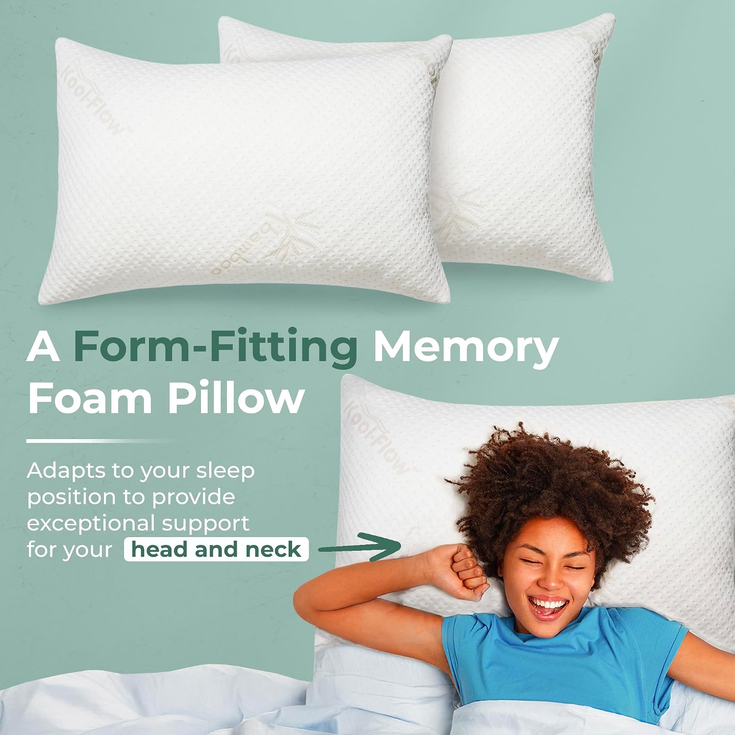 Snuggle-Pedic Shredded Memory Foam Pillow - The Original Cool Pillows for Side, Stomach & Back Sleepers - Sleep Support That Keeps Shape…