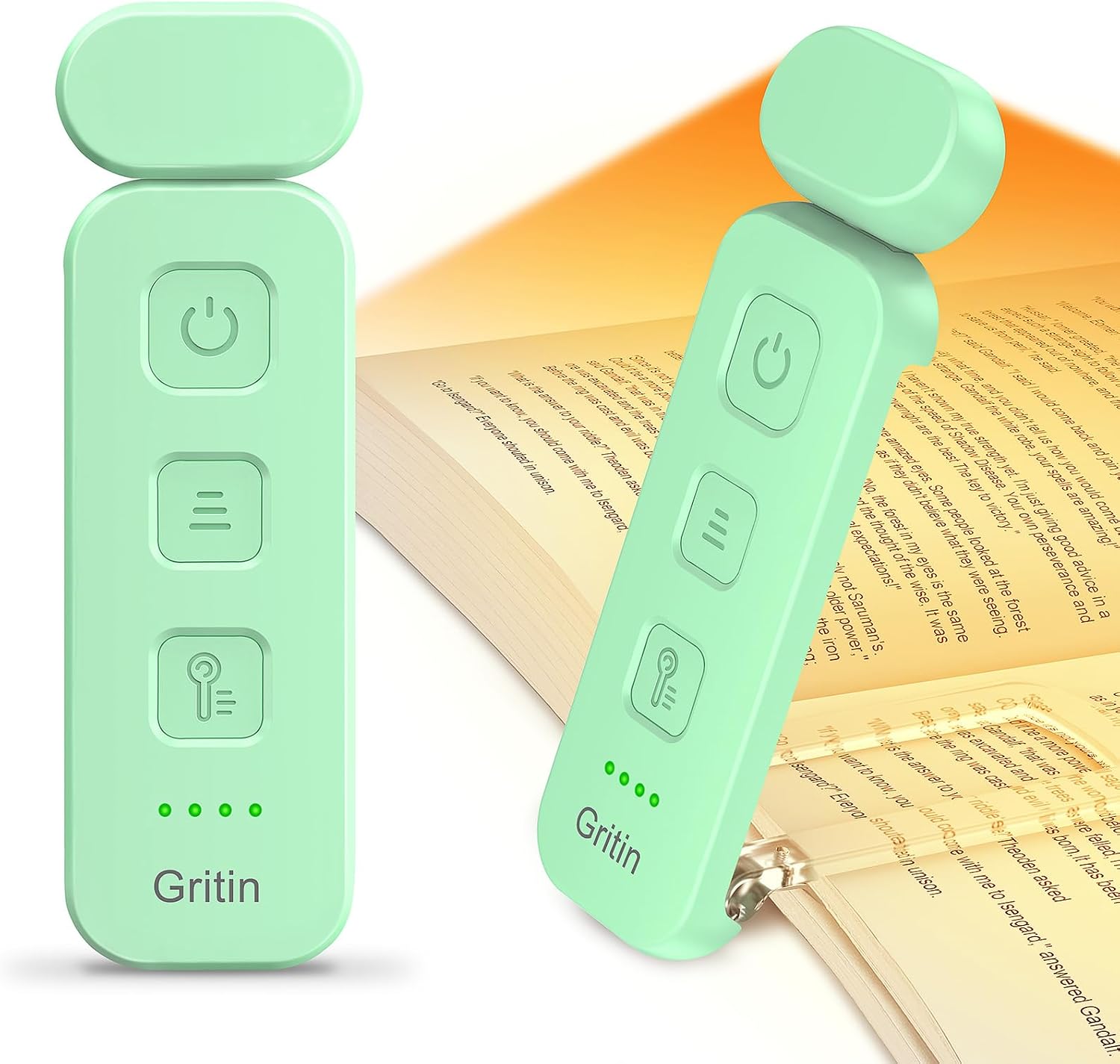 Gritin Book Light Rechargeable, Reading Light Lamp Clip on Book, Eye Caring 3 Colors, 5 Brightness & Stepless Dimming, Long Lasting up to…