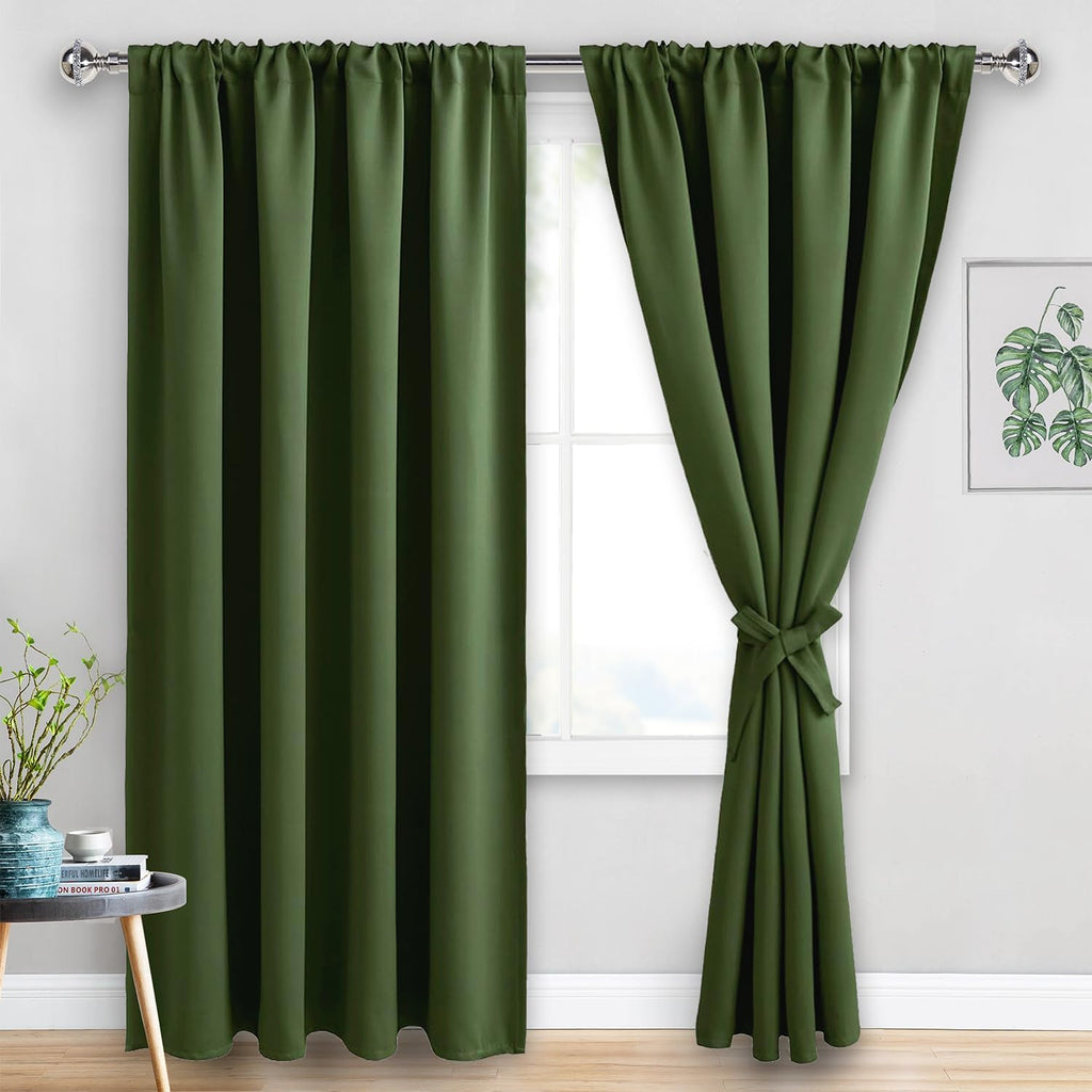 Jiuzhen Blackout Curtains for Bedroom - 70 x 84 Inch Extra Wide Privacy Assured Thermal Insulated Room Darkening Room Divider Curtain Cover…