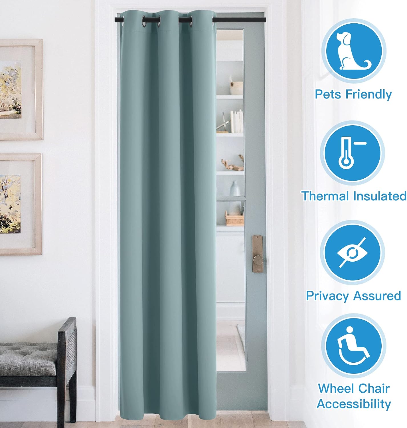 Rybhome RYB HOME Temporary Doorway Curtains Blackout Privacy Room Divider Curtains Portable Drapes for Closet Wall Panel for Bedroom Living…