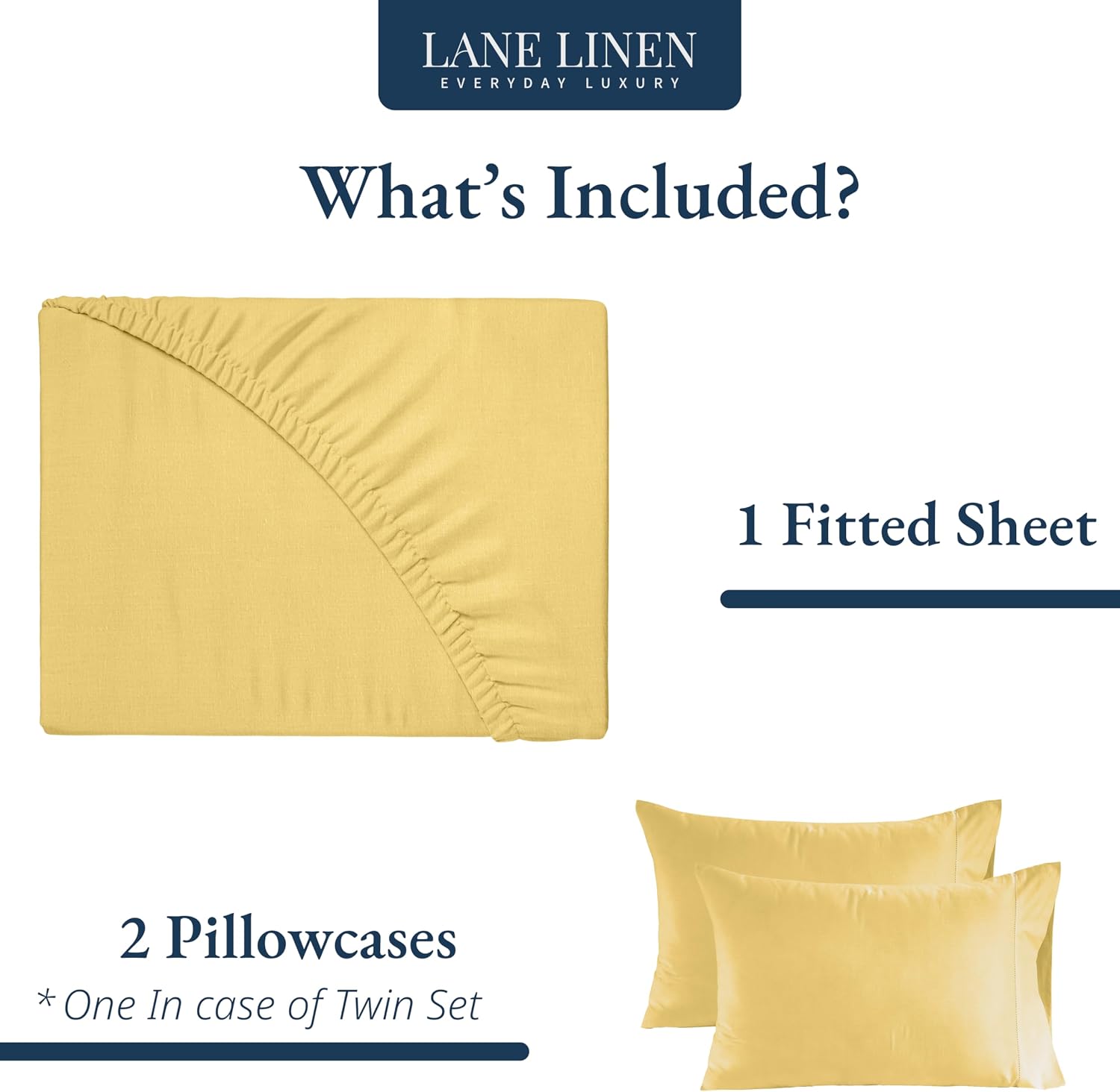 LANE LINEN 100% Organic Cotton Only Fitted Sheet Queen (+Pillowcases) 3-Piece Set, Low Pilling Fade Resistant Reinforsed Seams Machine…