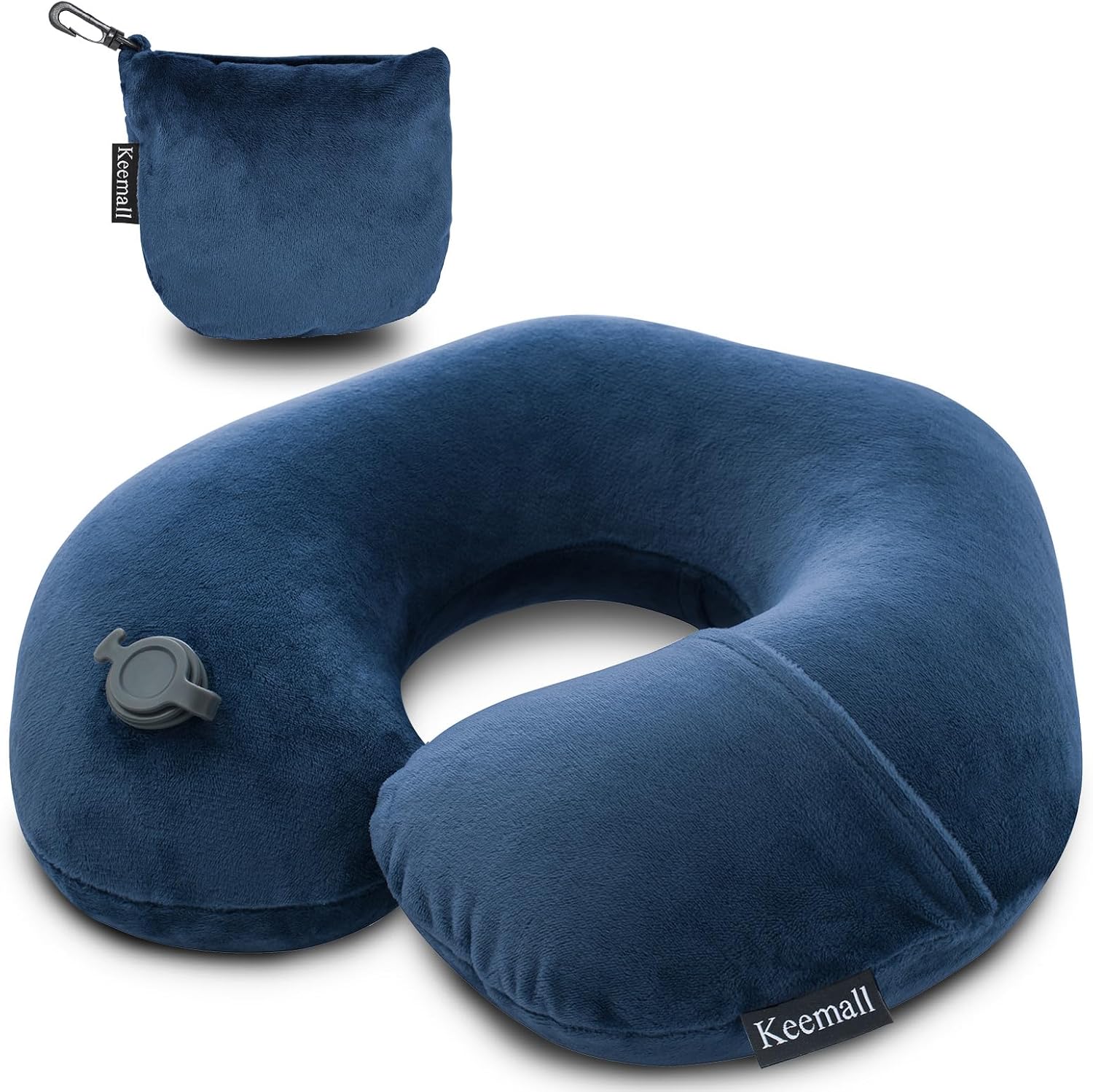 Keemall Travel Neck Pillow for Airplane, Compact Inflatable Neck Pillow for Traveling Long Flights, Adjust Firmness Neck Suport Pillow…