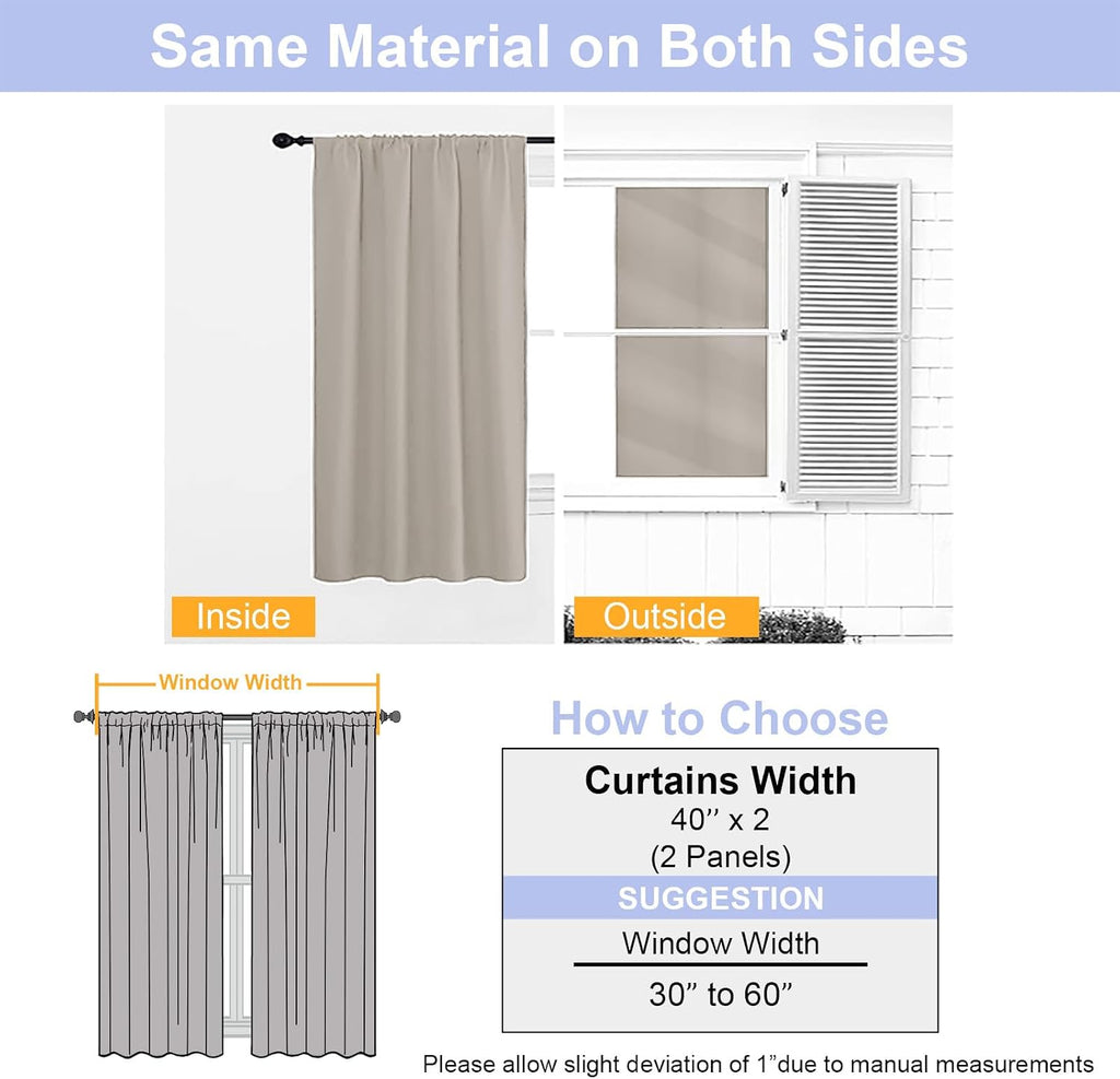 Simplebrand Ava Stone Blackout Curtains for Bedroom 96 Inches Long 2 Panels, Solid Thermal Insulated, Energy Saving Living Room Window Trea…