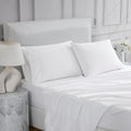 Linen Closet 4 Pcs 100% Cotton Full Size Sheets Set, Arctic White, 400 Thread Count, Percale Weave, Deep Pocket Fitted Sheet, Fits Up To…