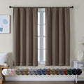 Simplebrand Ava Brown Short Blackout Curtains for Bedroom 45 Inches Long 2 Panels Set, Solid Thermal Insulated, Energy Saving Window Treatm…
