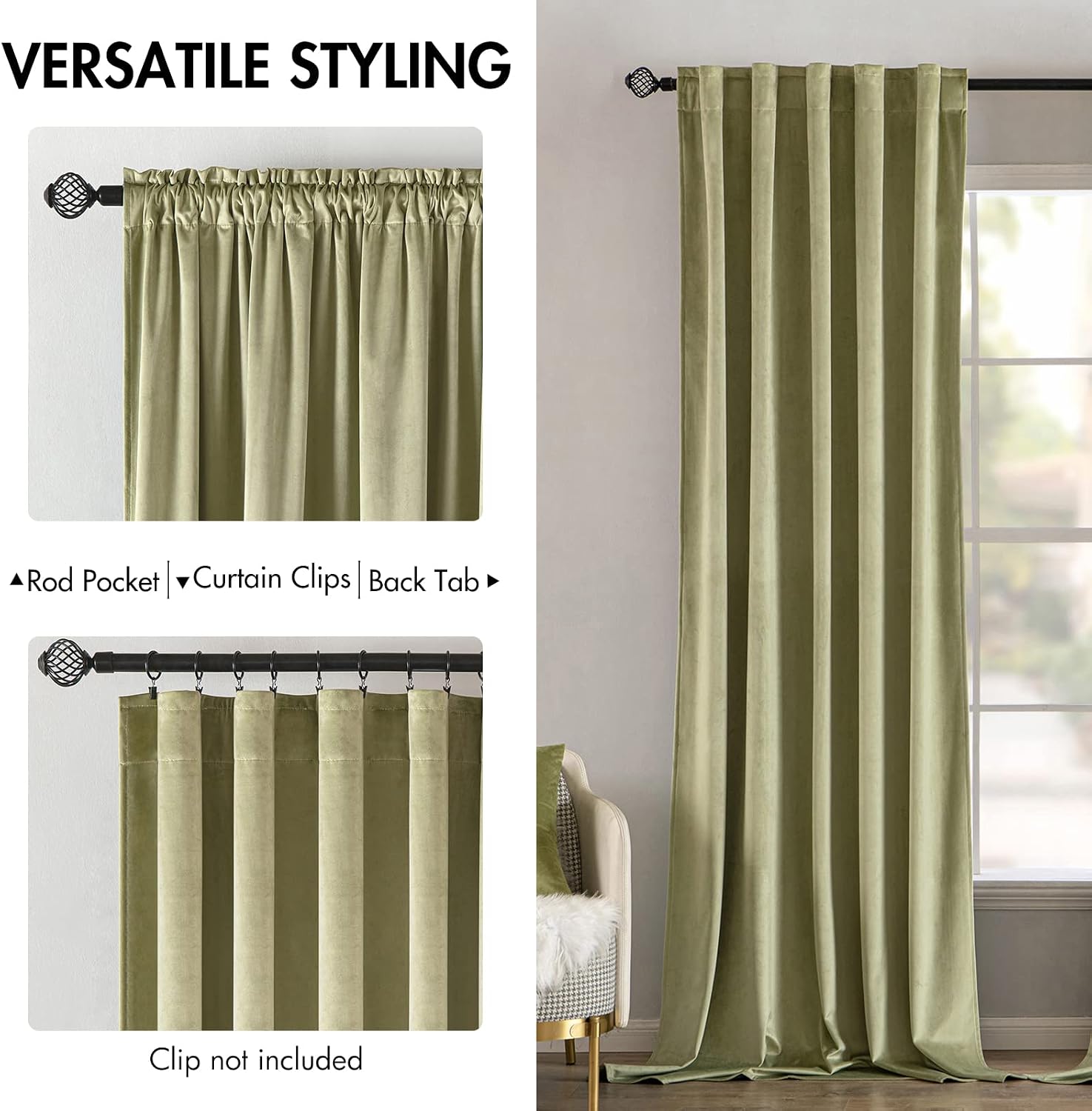 Miulee Velvet Curtains 96 inches 2 Panels - Luxury Blackout Curtains for Bedroom Living Room Thermal Insulated Super Soft Window Drapes Rod…