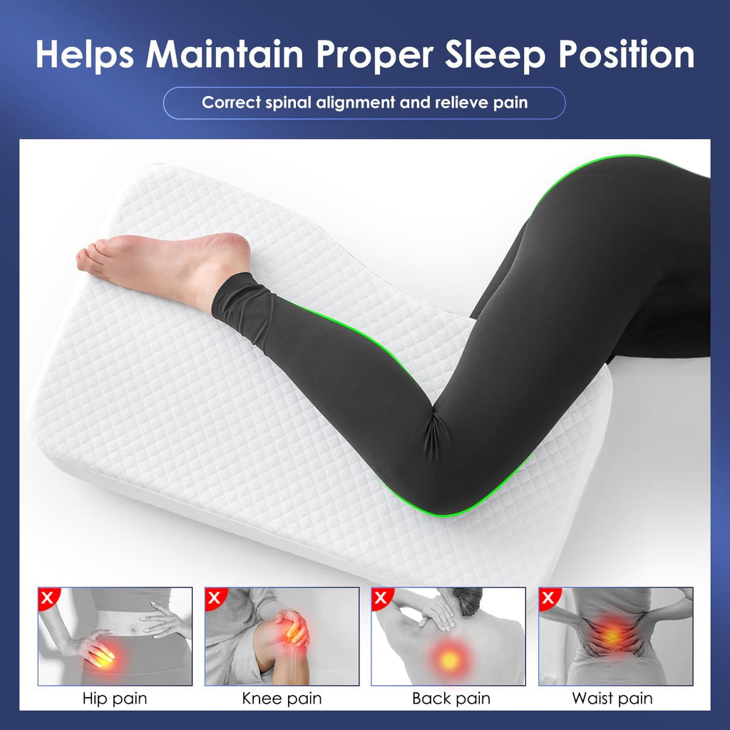 Livemy Leg Pillow for Side Sleepers, Memory Foam Knee Pillow for Side Sleeping, Leg Elevation Pillow for Hip/Back/Sciatica Helps Spi…