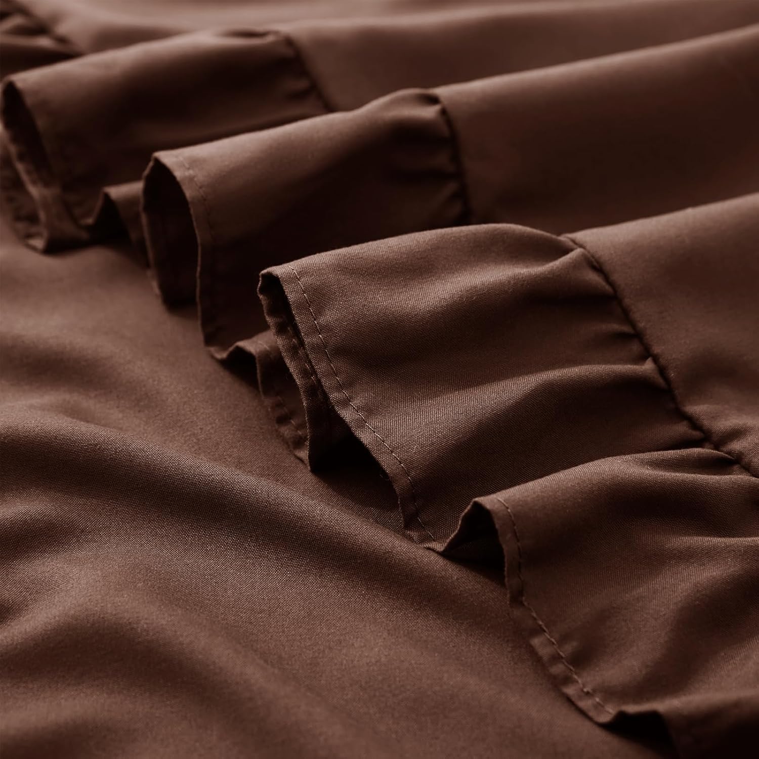 KKJIAF Ruffle Pillow Cases 20x20 Inches, Brown Square Ruffled Pillow Covers Set of 2, Microfiber Wrinkle Resistant Pillow Shams with…