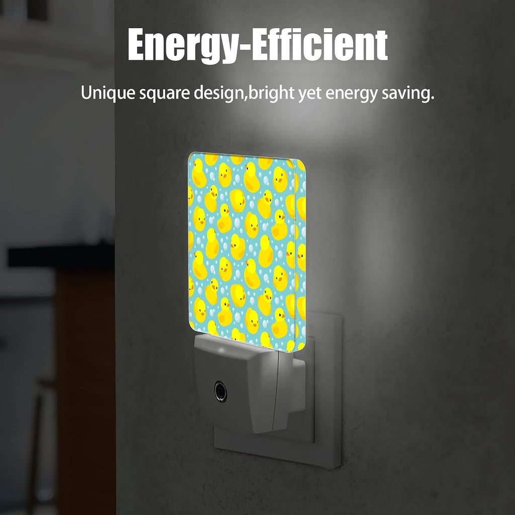 Yellow Rubber Ducks Night Light, Dusk to Dawn Smart Sensor Nightlight for Bedroom Bathroom Kitchen Hallway Stairs Hallway, Plug-in…