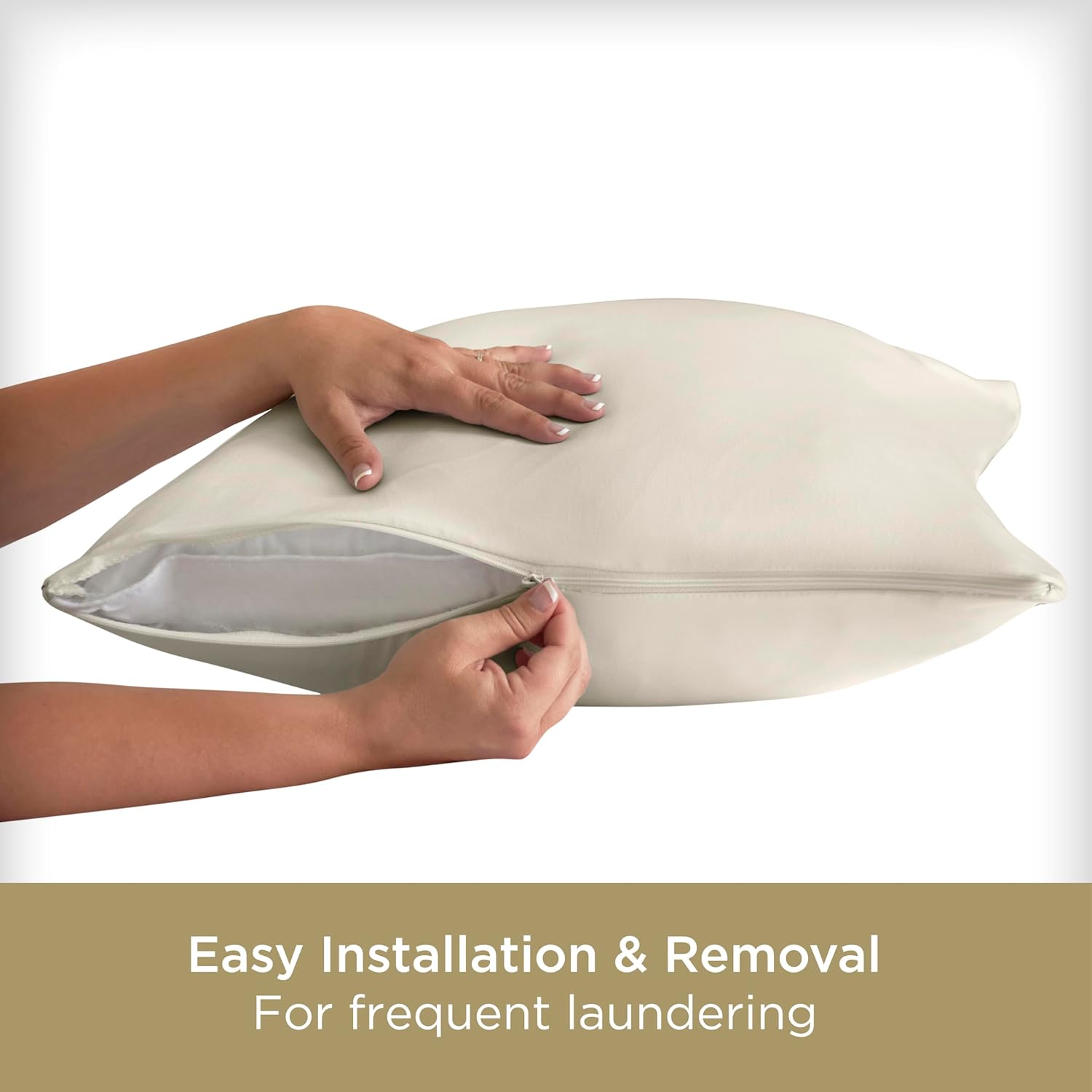 AllerEase Organically Grown Soft Cotton Allergy Defense Zippered Pillow Protector- King - 2 Pack 2 Pack Cotton
