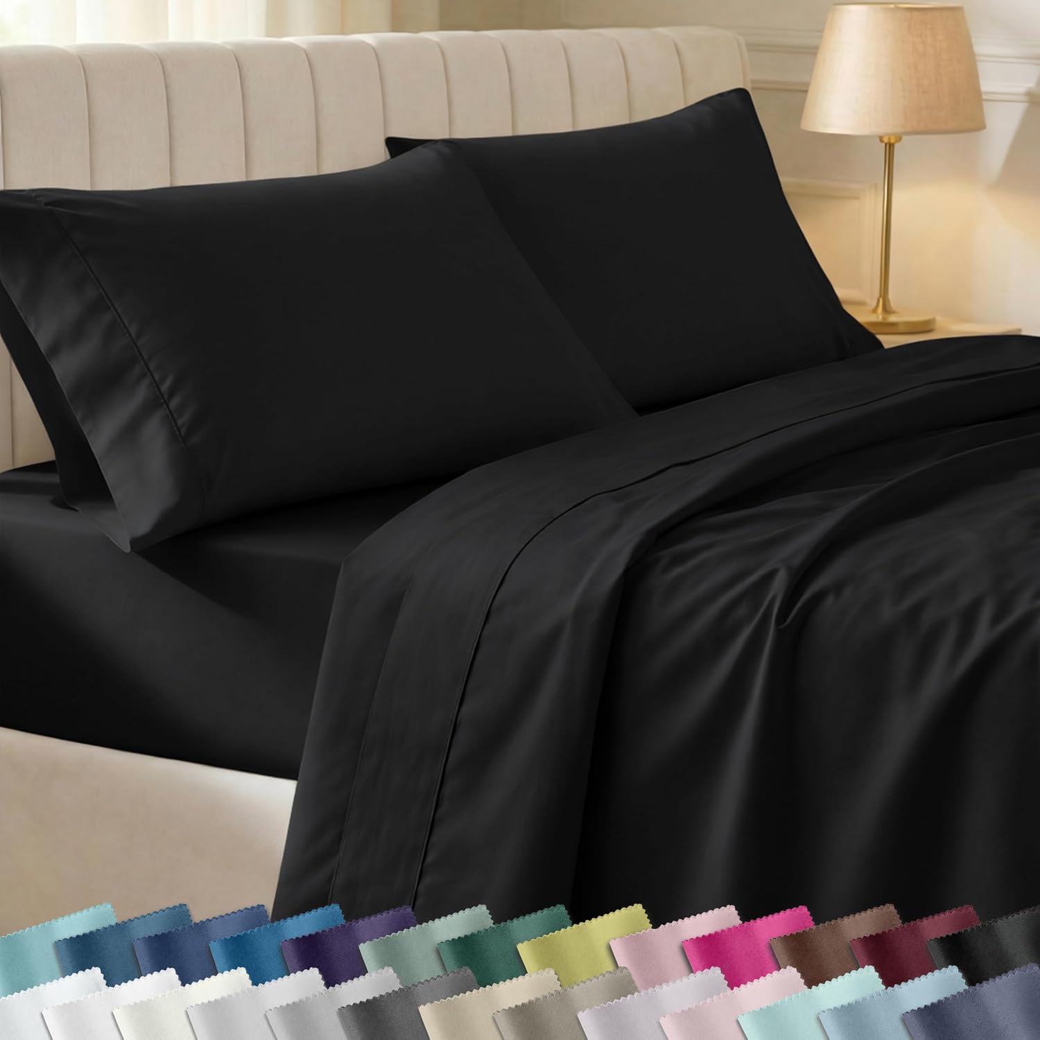 CaliforniaDesignDen California Design Den Soft 100% Cotton Twin XL Bed Sheets Set, 400 Thread Count Good Housekeeping Award Winner, Silky S…