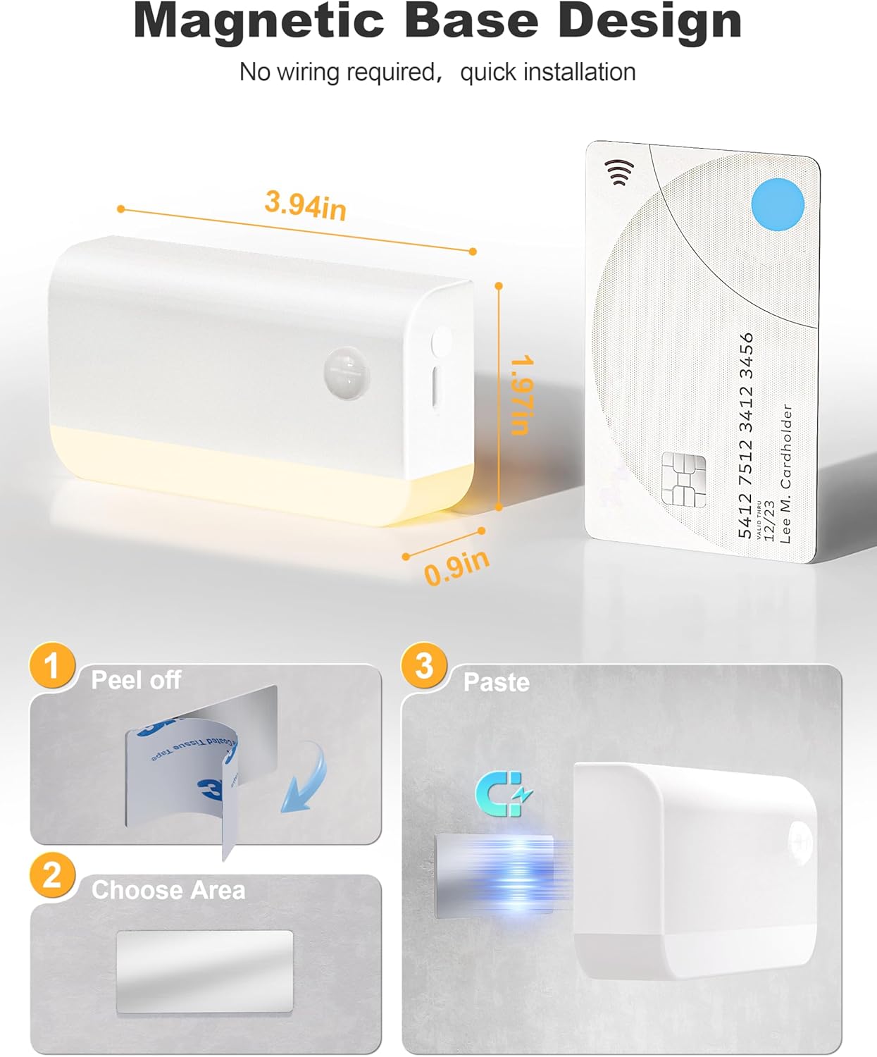 VOLISUN Motion Sensor Night Light, Rechargeable Stair Lights Indoor, Battery Operated Night Light for Hallway, Stairway, Bathroom…