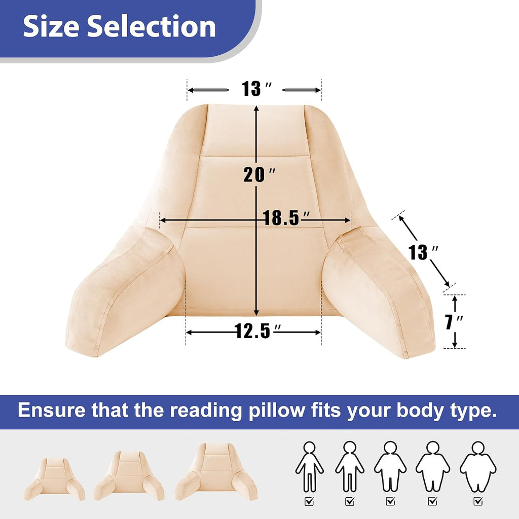 IASEAHK Reading Pillows for Sitting in Bed Adult, Back Pillow for Bed Sitting Up, Backrest Pillows with Shredded Foam for Adult&Teens…
