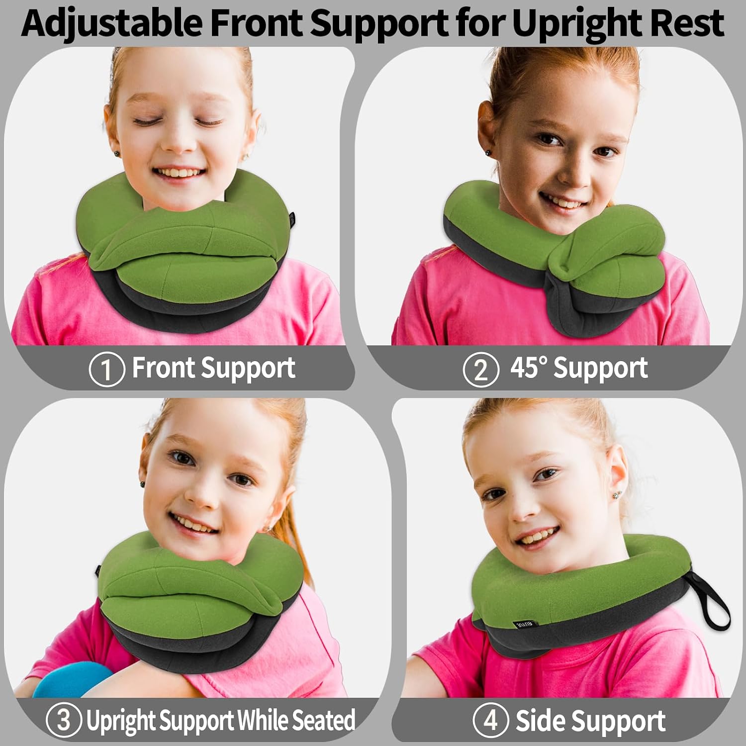 BUYUE Kids Travel Pillows for Airplane, Memory Foam 360° Head Support Sleeping Essentials for Long Flight, Skin-Friendly Soft Neck Pillow…