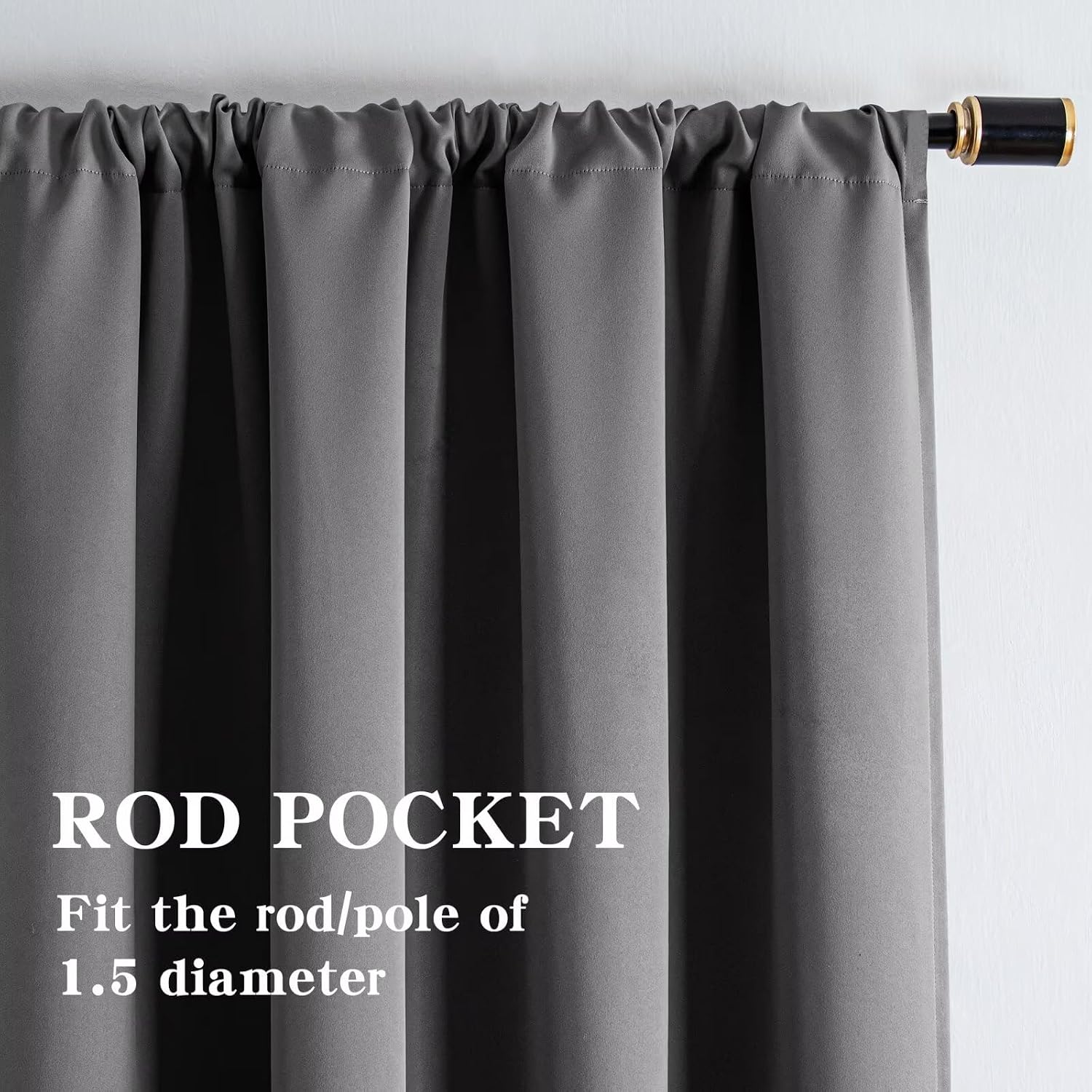 Igemaeve Blackout Curtains 72 Inch Length 2 Panels Set, Black Out Curtains for Bedroom 72 Inch Long, Rod Pocket Energy Saving Room Darkenin…