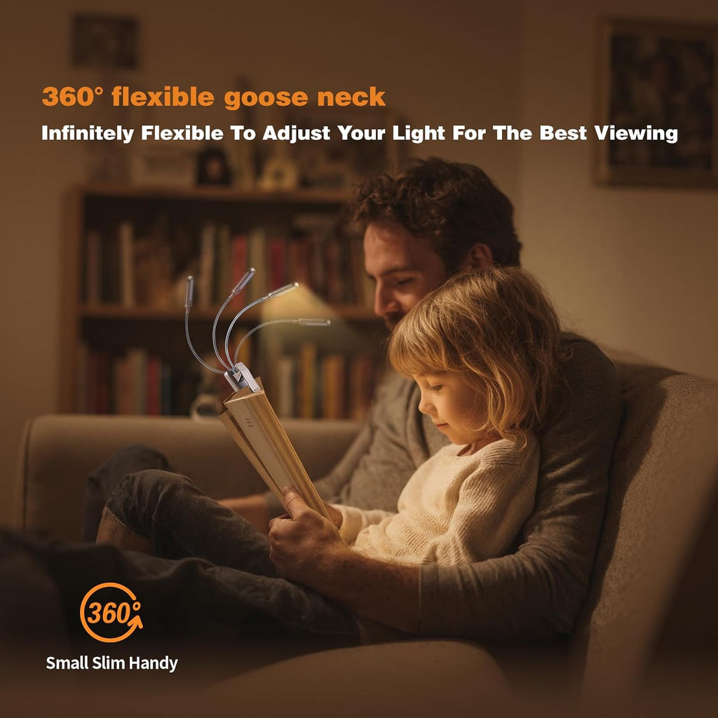 Vavofo Rechargeable Book Light for Reading in Bed Kids, 7 LED Reading Light with 9-Level Warm Cool White Daylight, Eye comfort Lamp with…