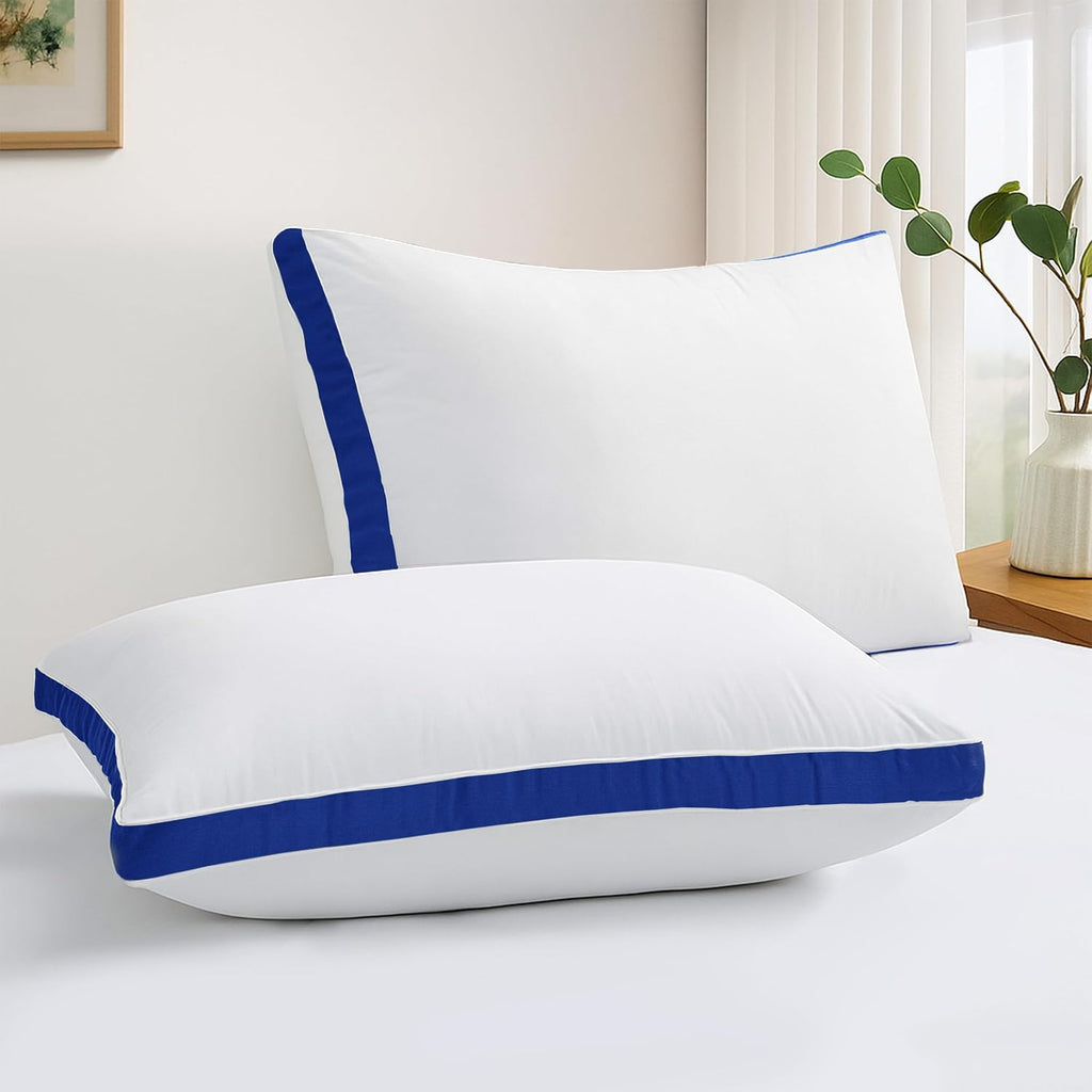 LuxDecorCollection Bed Pillows Queen Size Set of 2 - Cooling Hotel Quality Gusseted Pillow, LUX Décor Down Alternative Hypoallergenic Micro…