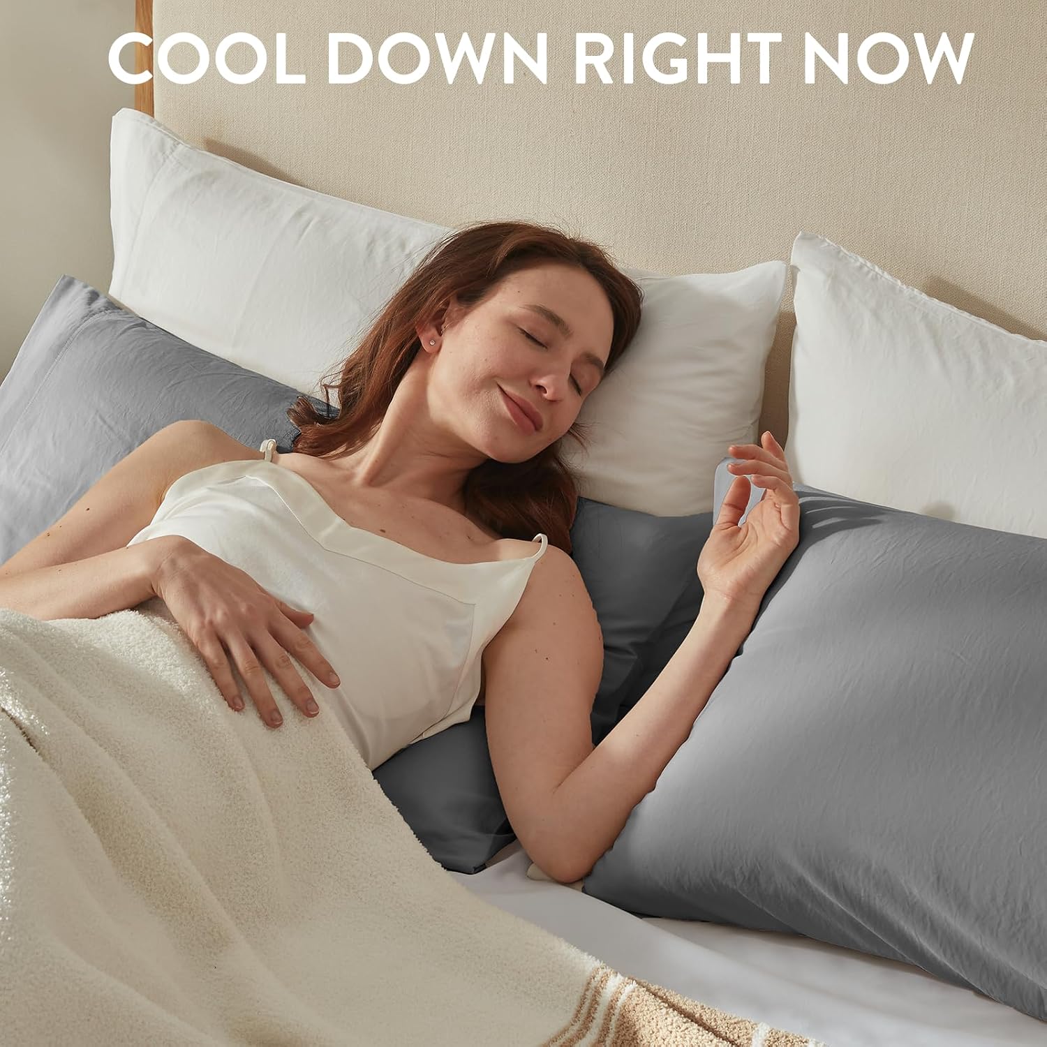Surefit Washed Ultra-Chill Cooling Pillowcase Set of 2 for Hot Sleepers, Crisp and Silky Pillow Cover with Envelope Closure, Standard…