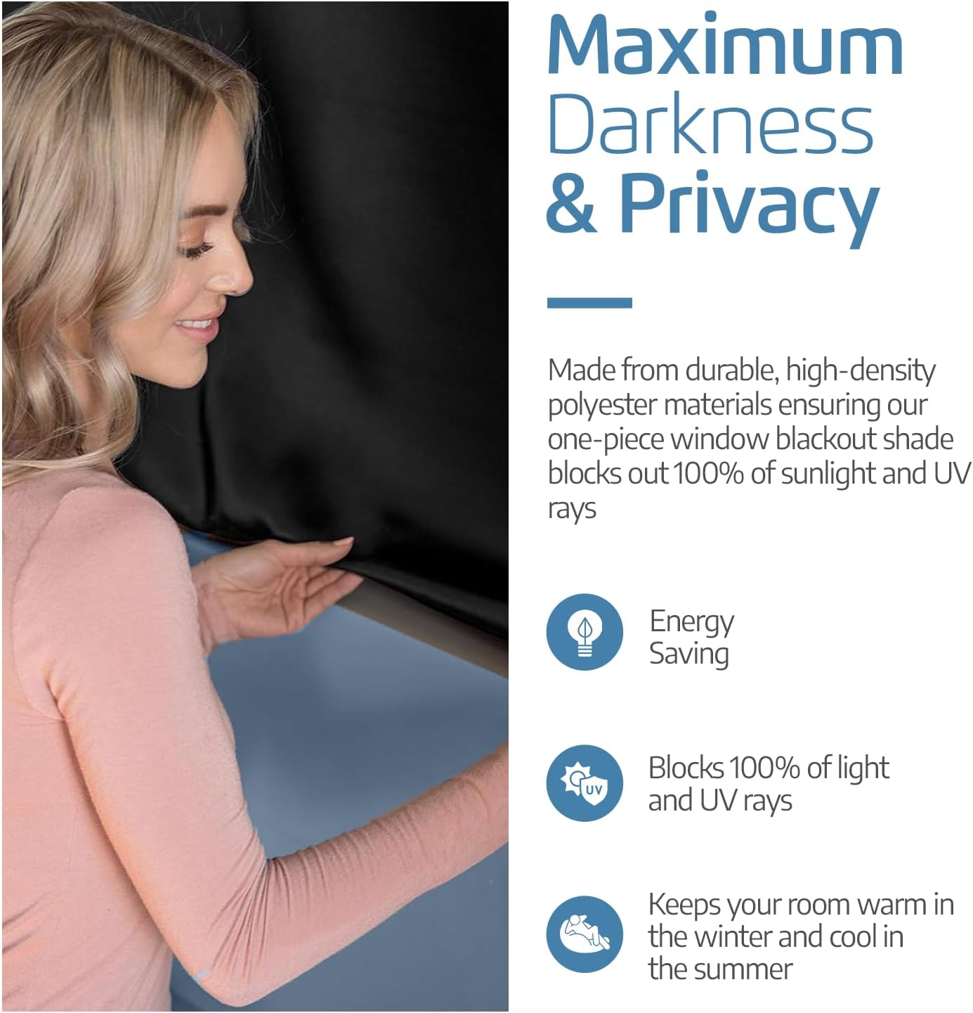 Portable Blackout Curtain with Suction Cups - Premium Easy Install Shade No Tools Required - Temporary Blinds, Perfect for Baby Nursery…