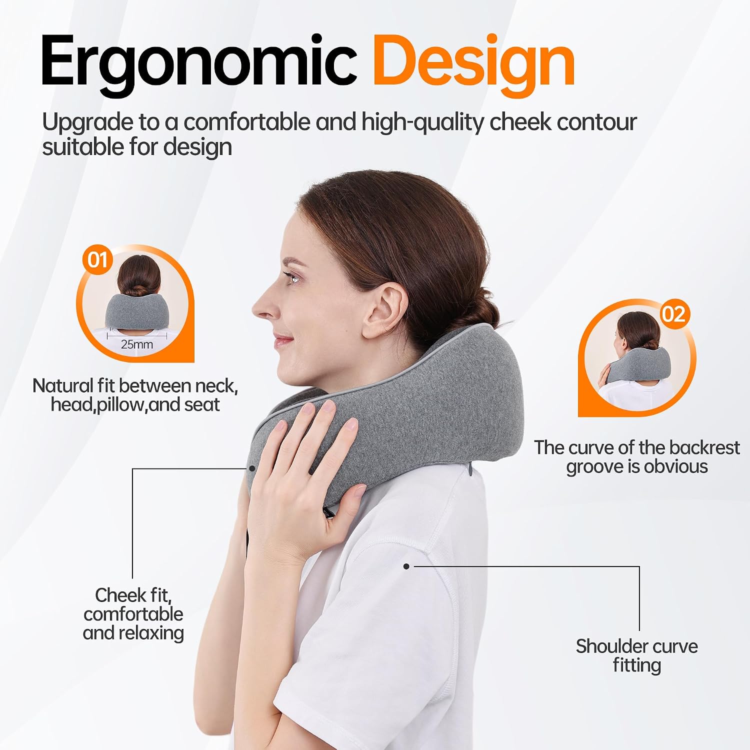 MANXUEKAI Travel Neck Pillow 100% Pure Memory Foam Travel Pillow for Sleeping on Airplane, Car, Train, Bus, Office and Home Use, Washable…