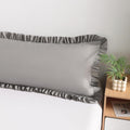 Bedsum Ruffled Body Pillowcase, 20x54 Inches, Brushed Microfiber with Envelope Closure, Soft Wrinkle-Resistant, Light Grey Grey