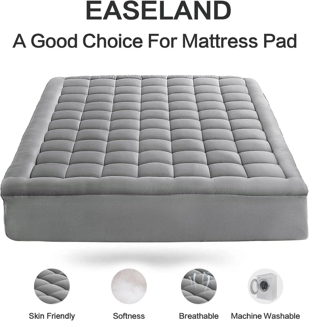 EASELAND Full Size Mattress Pad Pillow Top Mattress Cover Quilted Fitted Mattress Protector 8-21" Deep Pocket Cooling Mattress Topper…