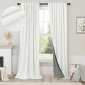 Pitalk Ivory 100% Blackout Curtains 96 Inches Long 2 Panels Farmhouse Style Bedroom Windows Viral Basic Curtains for Living Room Black Out…
