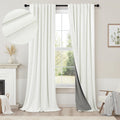Pitalk Extra Long Ivory Curtains for Living Room Blackout 108 Inch Sound Proof Wide Drapes for Large Window Noise Reducing Darkening Curtai…