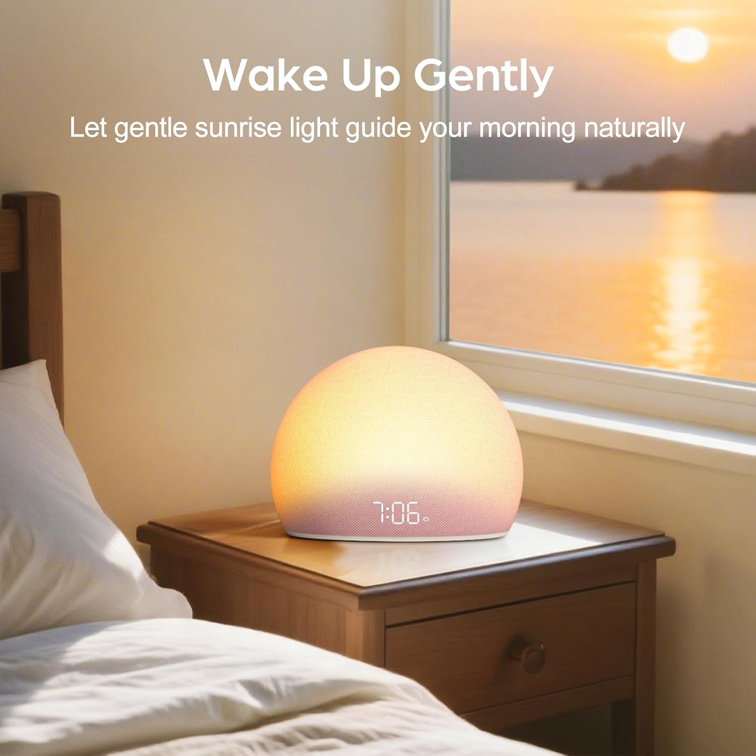 HOUSBAY Sunrise Alarm Clock, White Noise Sound Machine for Bedroom | Natural Wake-Up Light with Gentle Alarm Sounds, 20 Soothing Sleep…