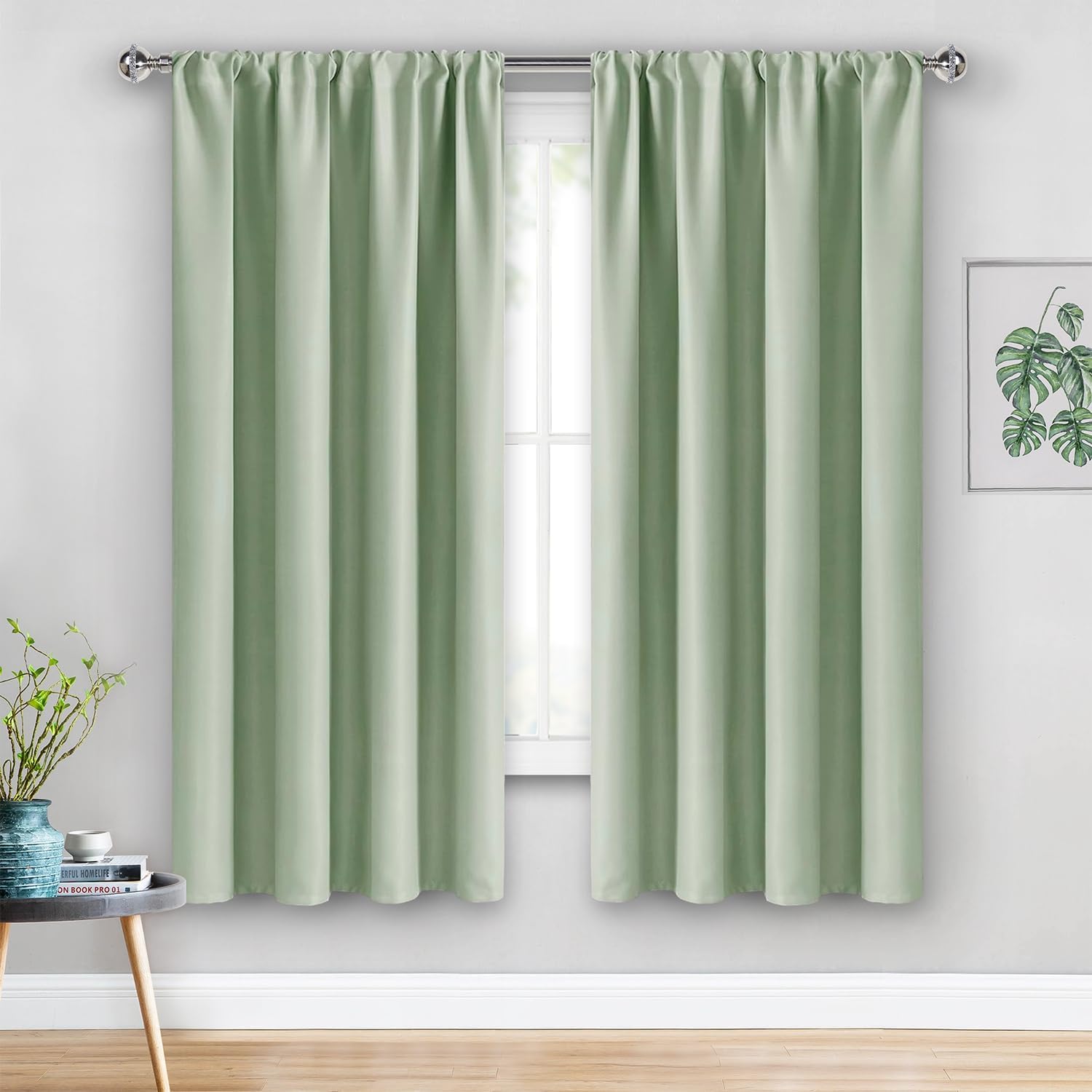Jiuzhen Blackout Curtains for Bedroom/Living Room - Thermal Insulated Room Darkening Rod Pocket Curtains for Living Room, Set of 2 Panels w…