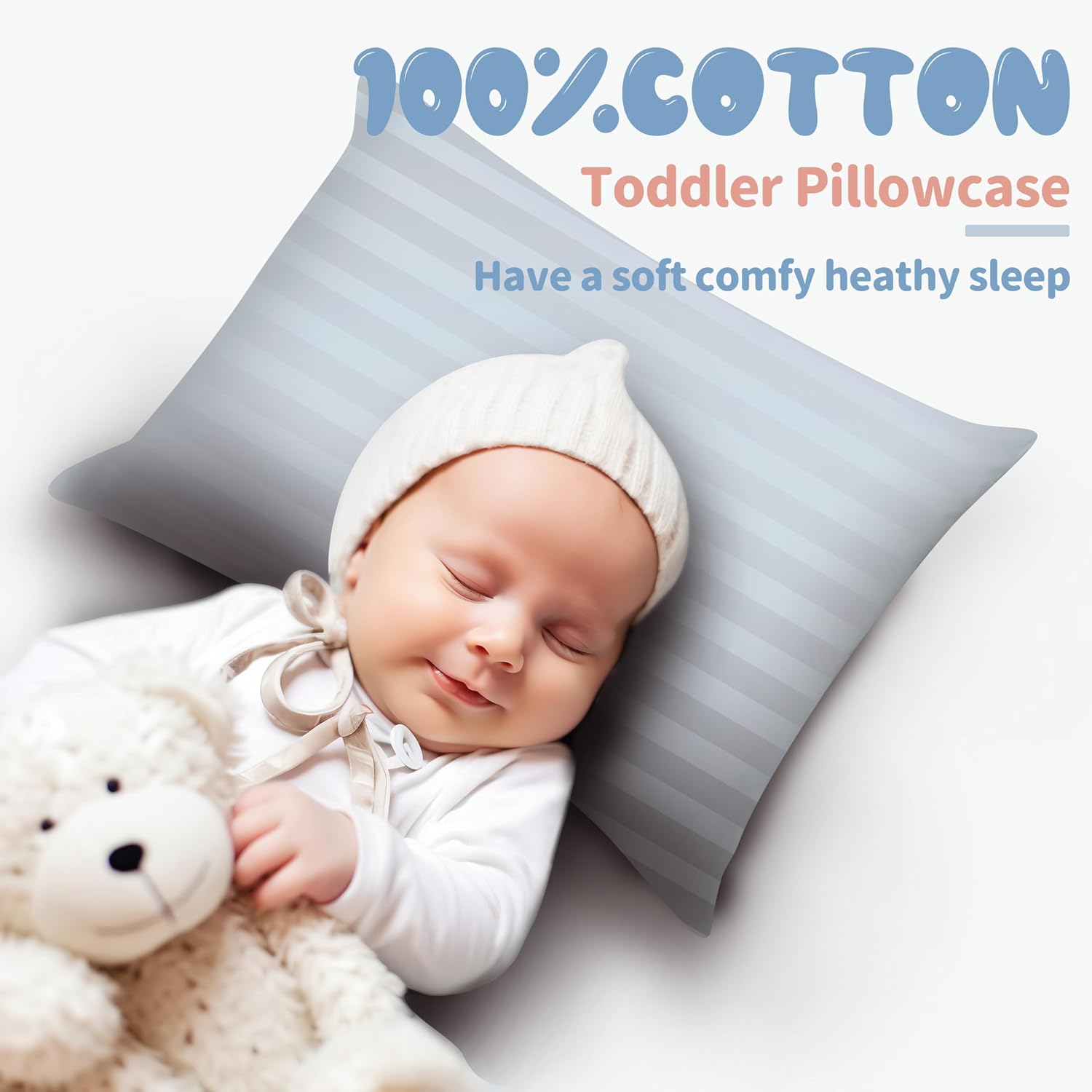 100% Egyptian Cotton Toddler Pillowcases Set of 4, 400 Thread Count Sateen Weave Small Pillow Protectors, Super Soft Breathable Zippered…
