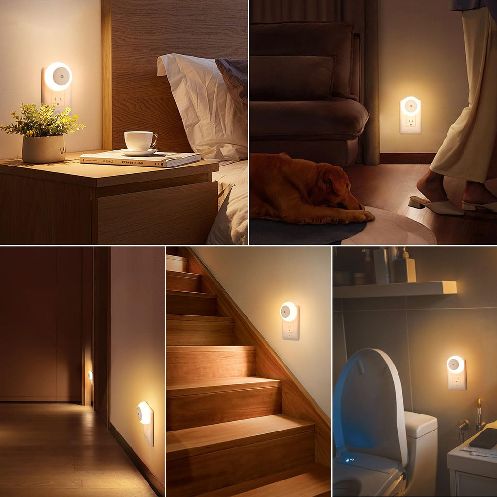 fesnne Night Light, Night Lights Plug into Wall, Dusk to Dawn Sensor Warm White Led Night Light 0.5W, 2 Pack Nightlight for Adults…