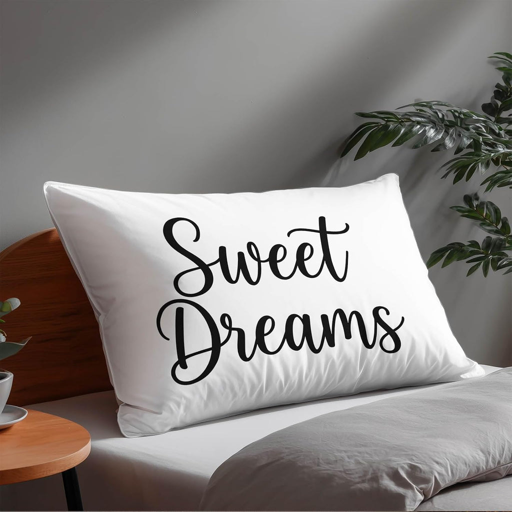 HOMETITUTE Pillow Covers Decorative Pack of 2 Satin 12x20 Inch Sweet Dreams Art Lumbar Throw Pillow Cases for Sofa Couch Living Room…