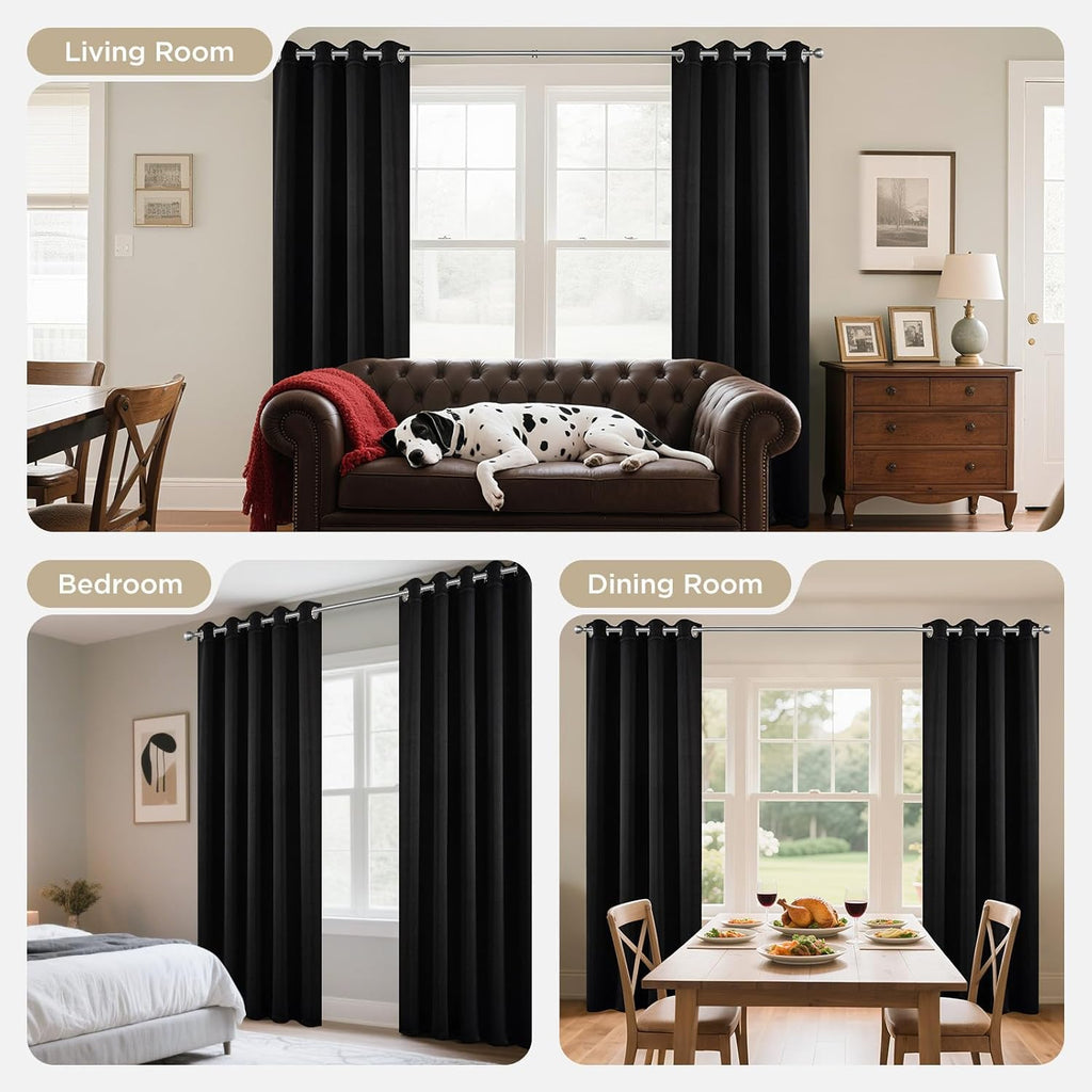 Joydeco Blackout Curtains 108 Inches Long 1 Panel, Thermal Insulated Long Curtains& Drapes 1 Piece, Room Darkening Grommet Drapes for Livin…