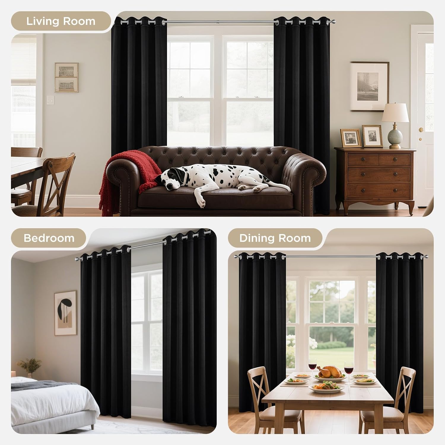 Joydeco Blackout Curtains 95 Inch Length 2 Panels Set, Thermal Insulated Long Curtains& Drapes 2 Burg, Room Darkening Grommet Drapes for Li…
