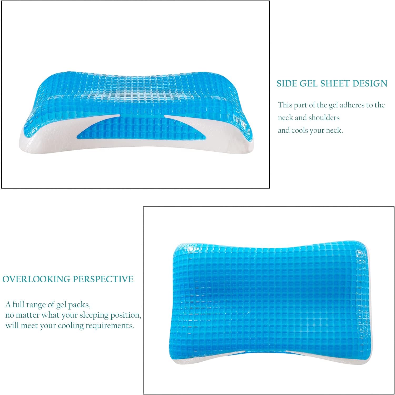 Eucior Cooling Gel Pillow, Memory Foam Cooling Gel Pillow, Cooling Orthopedic Memory Foam Pillow for Side Back Stomach Sleeper, A Relaxed Slee…