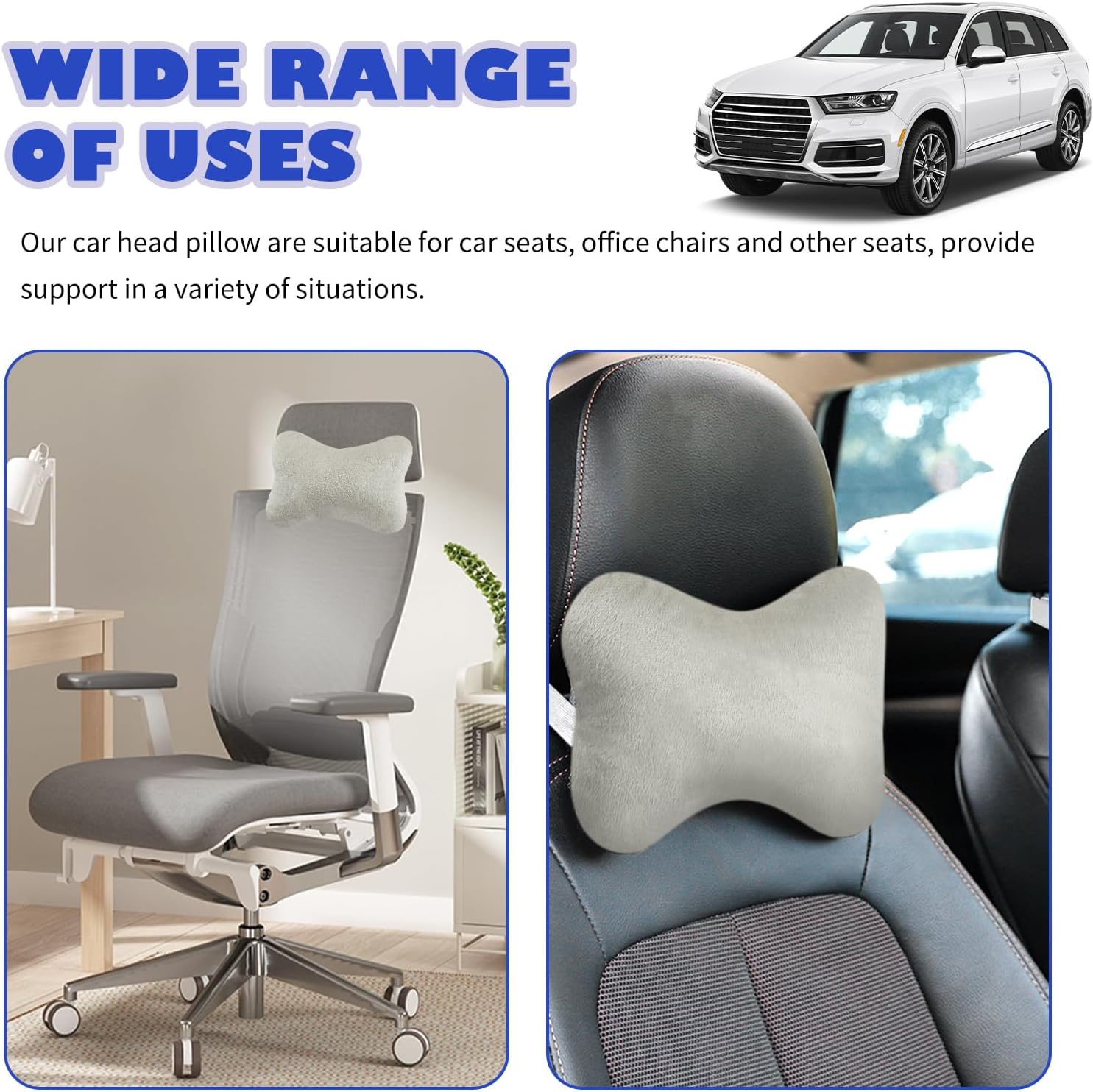 2PCS Car Headrest Pillow, Soft & Comfortable Car Neck Pillow for Driving Fatigue Relieve, All-Season Universal Cars Head Rest Pillows…