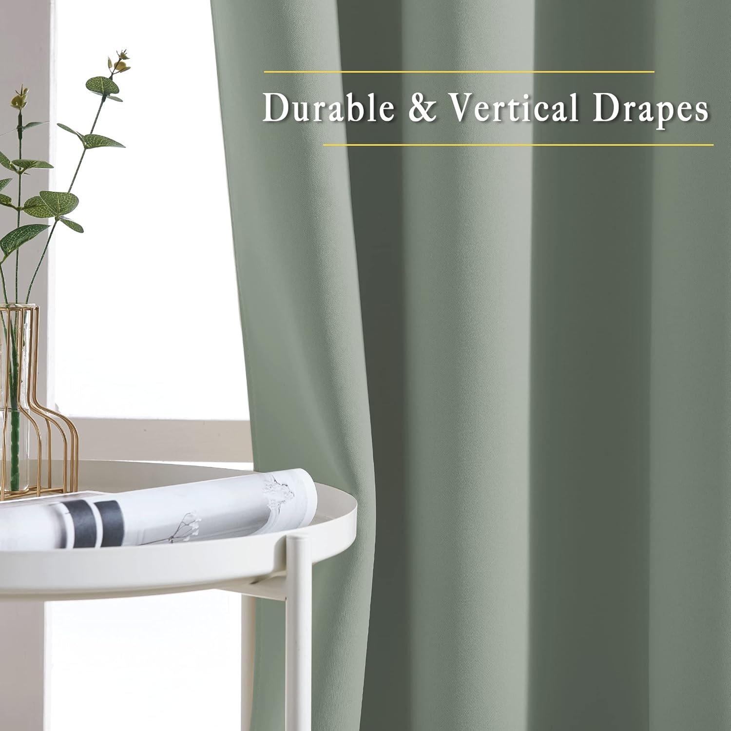 Nicetown Blackout Sage Green Curtains & Drapes for Bedroom - Grommet Top Thermal Insulated Room Darkening Light/Sound Blocking Privacy Drap…