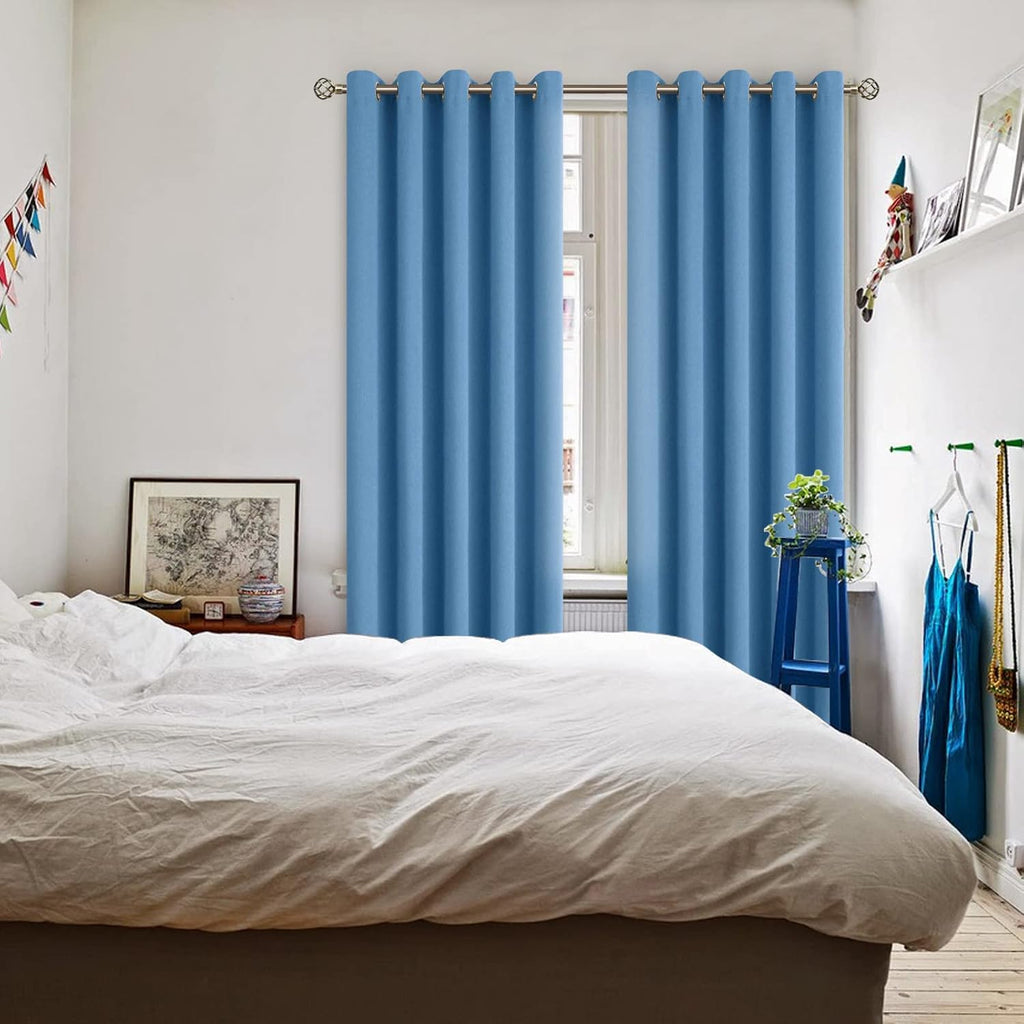 BGment Blackout Curtains - Grommet Thermal Insulated Room Darkening Bedroom and Living Room Curtains, Set of 2 Panels (70 x 84 Inch, Denim)…