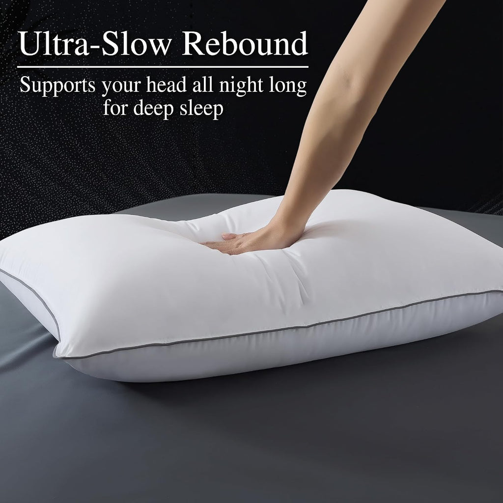 WhatsBedding Goose Down Pillows Queen Size Set of 2, Luxury Hotel Bed Pillows for Deep Sleep, Fluffy Soft Feather Down Pillow for Back…