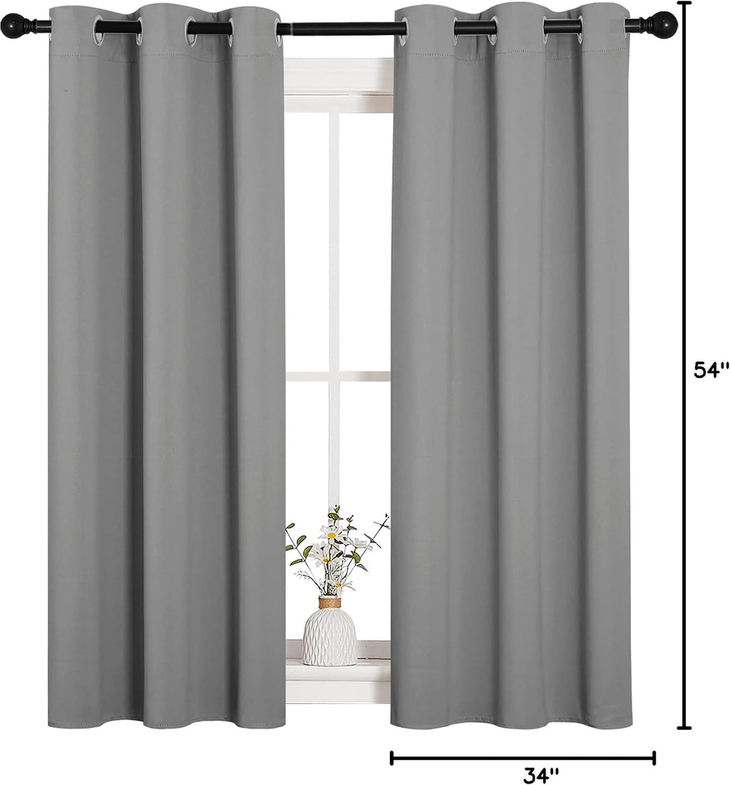 NICETOWN Bedroom Curtains Blackout Drapery Panels, Three Pass Microfiber Thermal Insulated Solid Ring Top Blackout Window Curtains/Drapes…